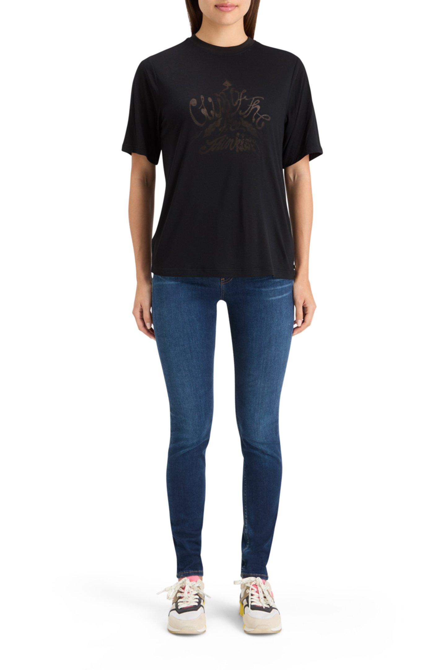 BURN OUT ARTWORK RELAXED FIT T-SHIRT EVENING BLACK 3