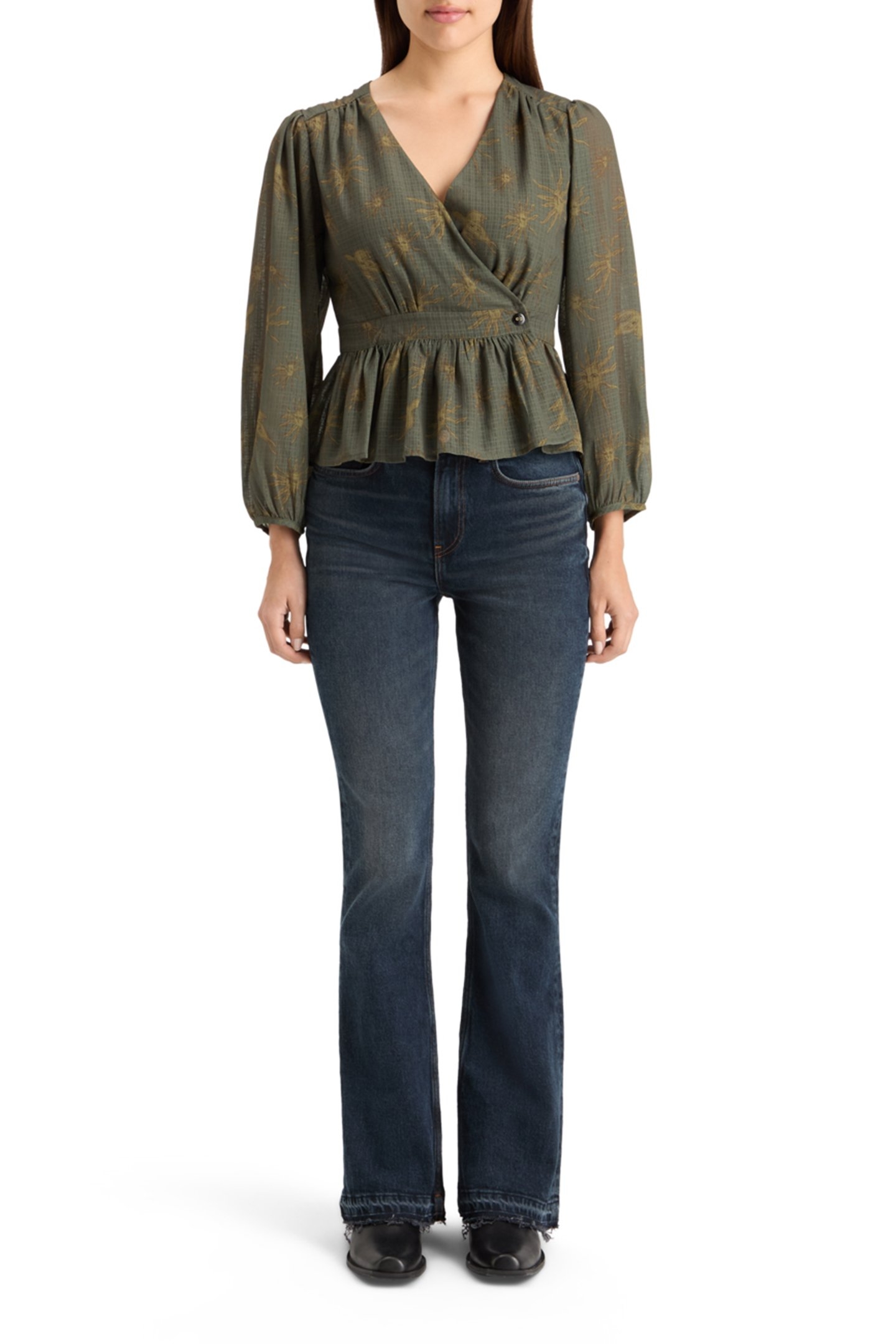 THE CHARM FLARED JEANS WITH EMBROIDERY DETAILS — ROAD  TRIP 7