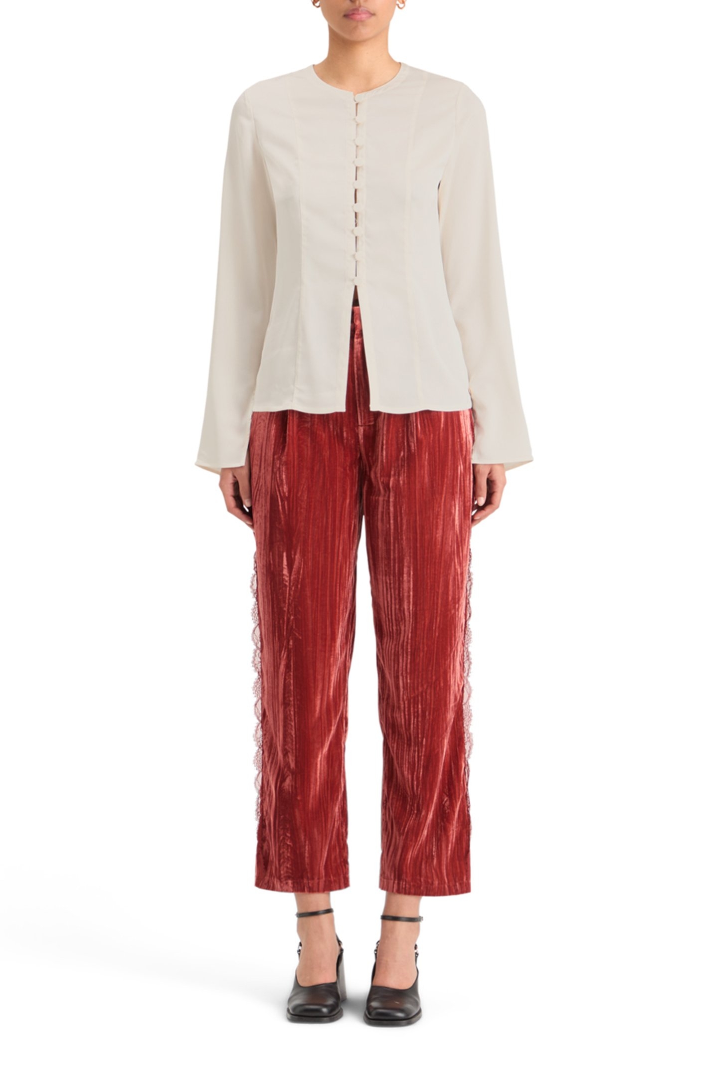 BUTTON DOWN CREPE SHIRT SOFT ICE 3