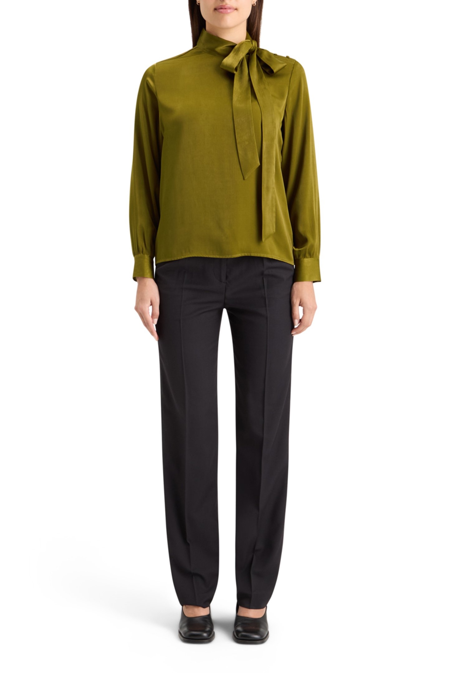 BOW NECK TOP OLIVE 3