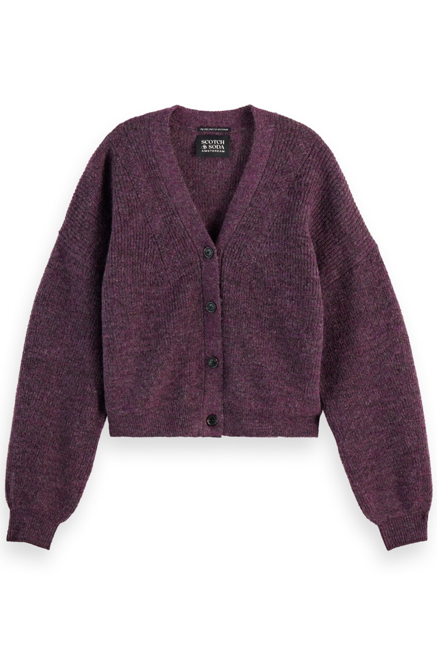 FUZZY RELAXED CARDIGAN BERRY MELANGE 4