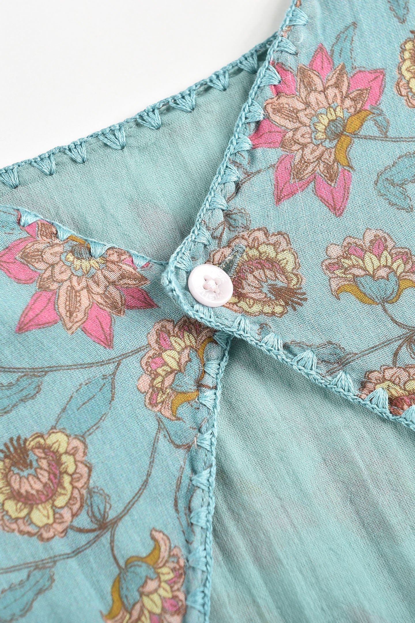 DRESS TAPALPA TURQUOISE FLOWERS 8