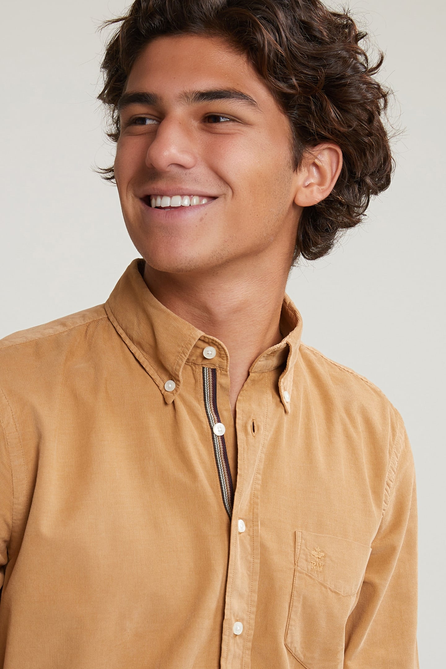 CUSTOM FIT CORDUROY SHIRT MAPLE SYRUP 4