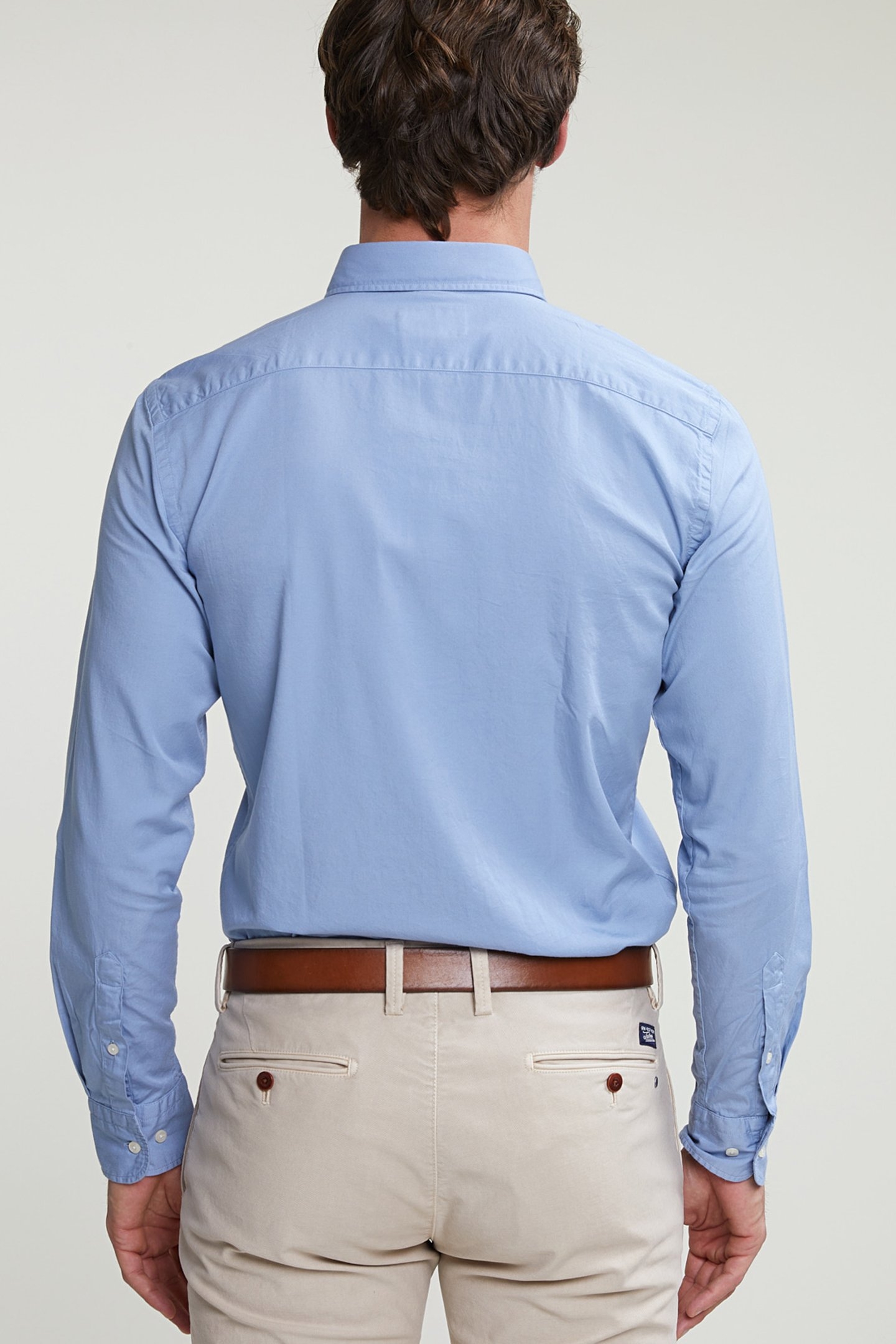 CUSTOM FIT UNI COTTON SHIRT ICE BLUE 2