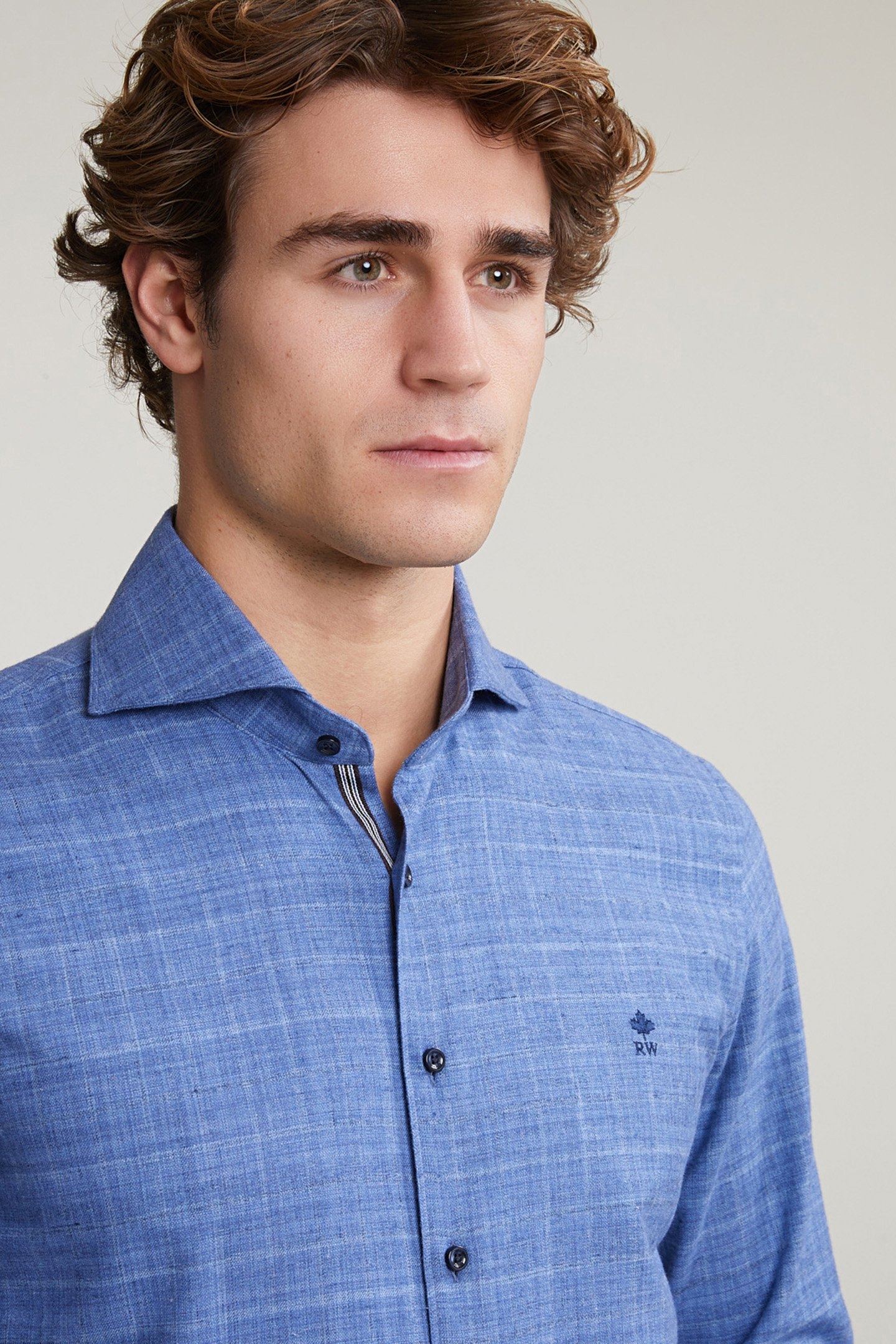 SLIM FIT CHECKED SHIRT BLUE 4