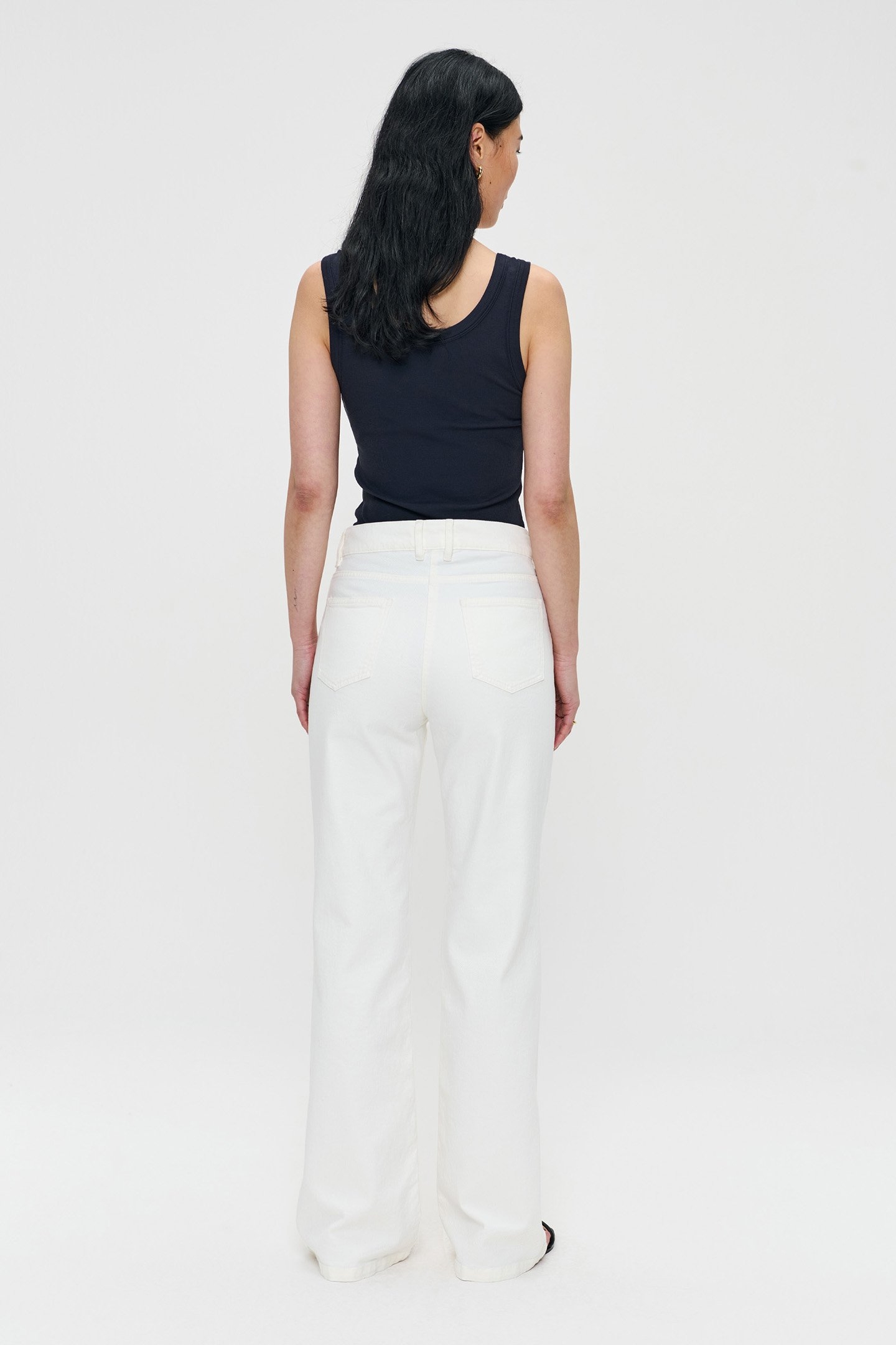 FLARED TWILL PANTS OFF WHITE 4
