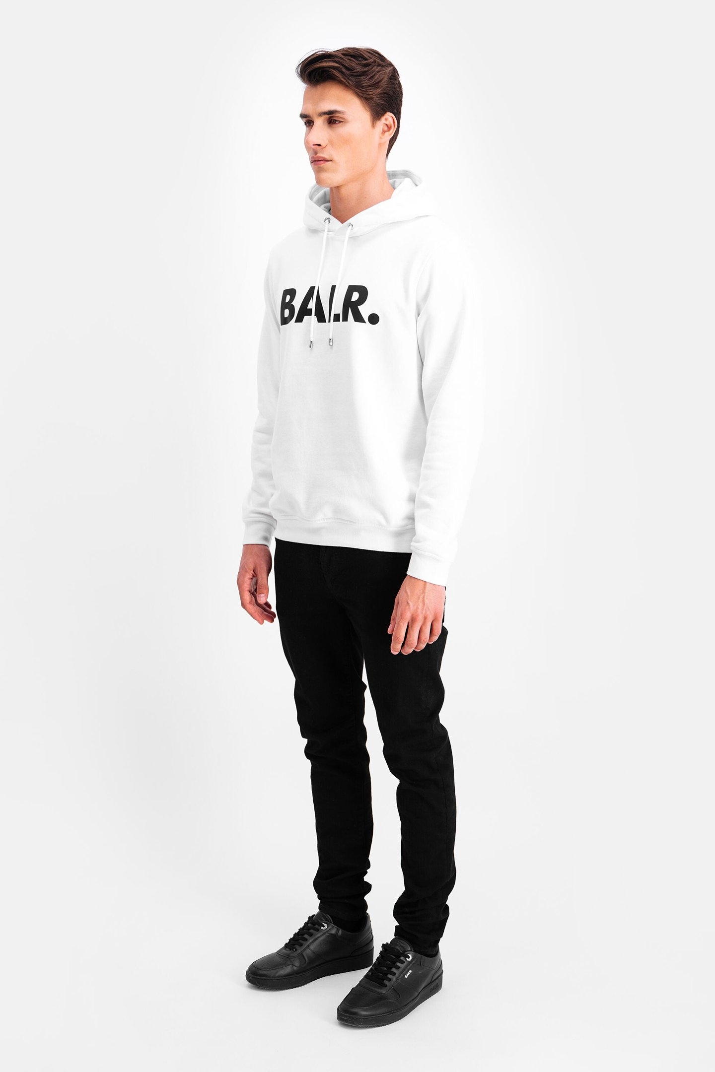 BALR. BRAND STRAIGHT HOODIE WHITE 5