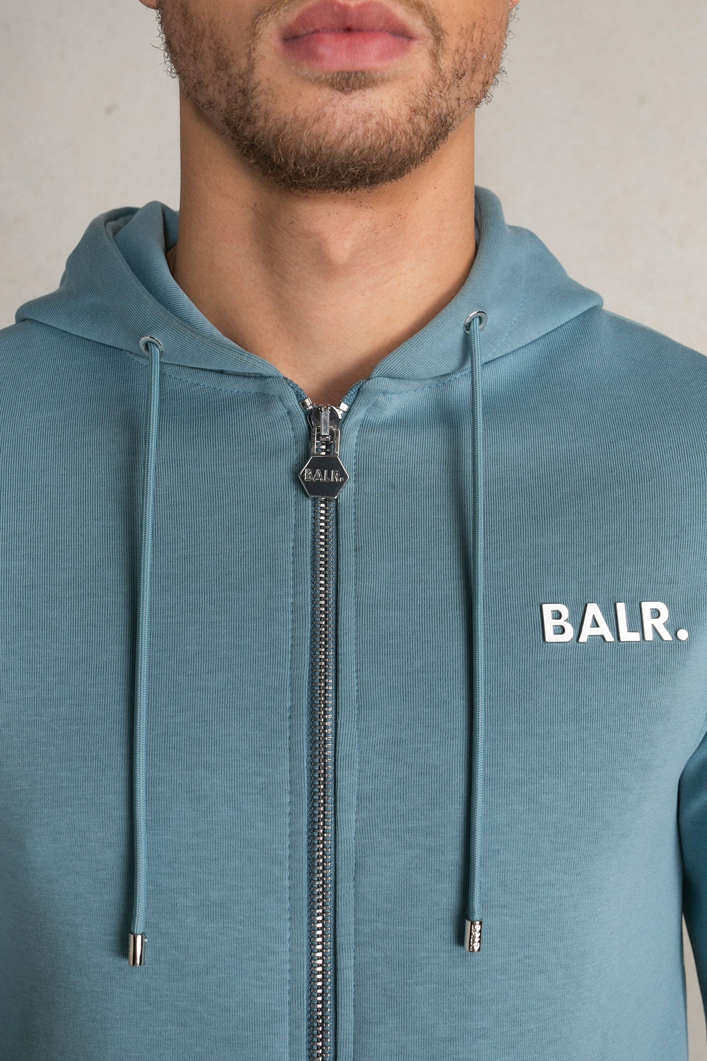 Q-SERIES STRAIGHT ZIP THRU HOODIE STONE BLUE 6