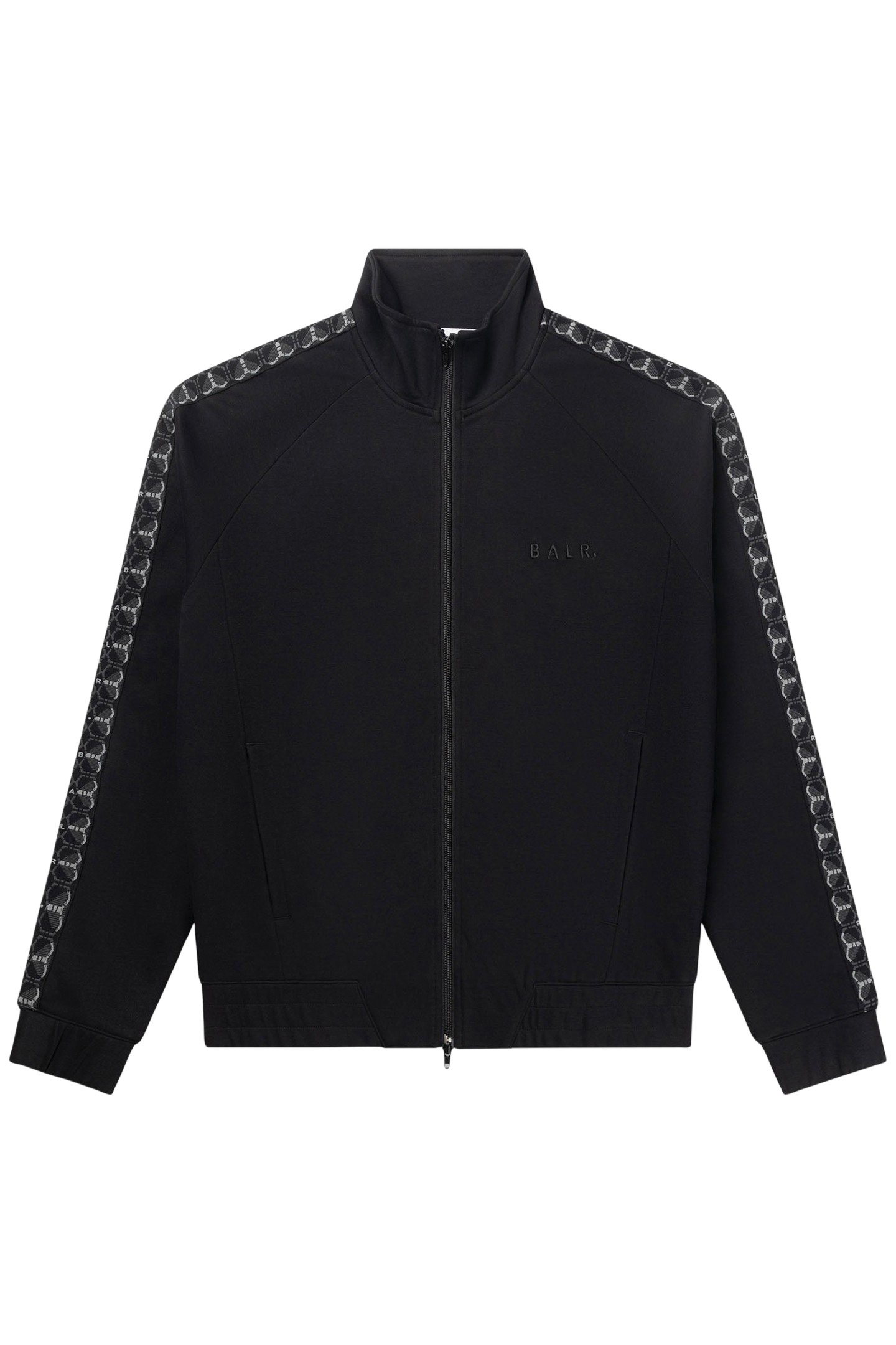 BALR. MONOGRAM TAPE REGULAR FIT TRACK JACKET JET BLACK 3