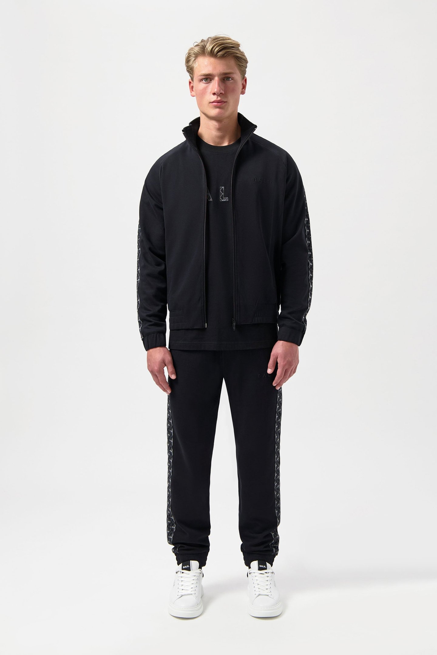 BALR. MONOGRAM TAPE REGULAR FIT TRACK JACKET JET BLACK 5