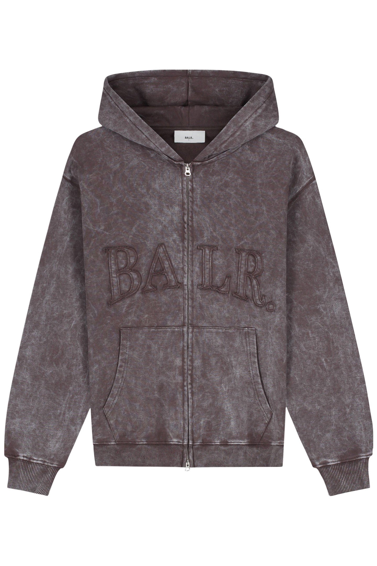 URBAN WASHED ZIP HOODIE DEEP BROWN 3