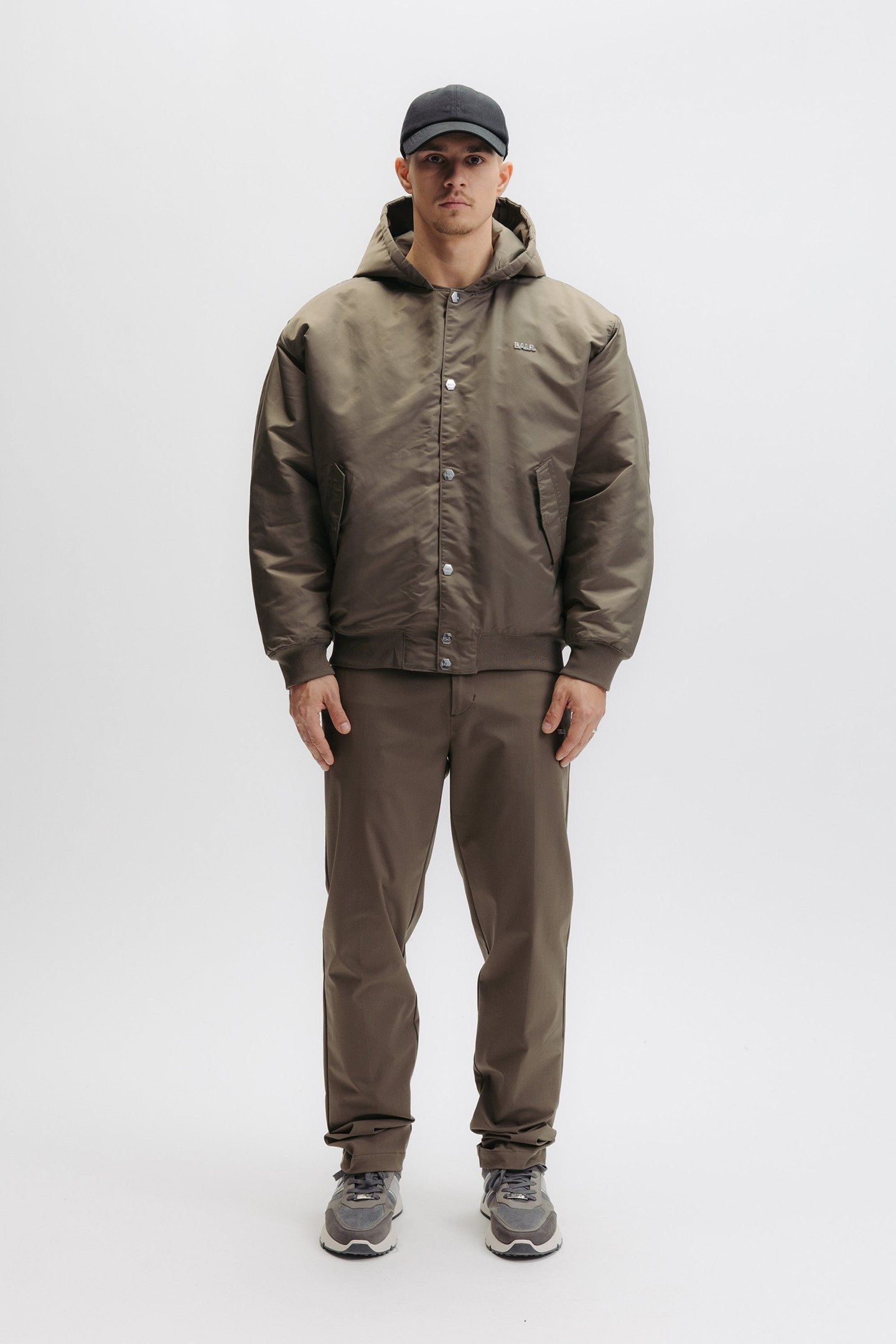 Q SERIES HOODED BOMBER JACKET TARMAC GREY 1