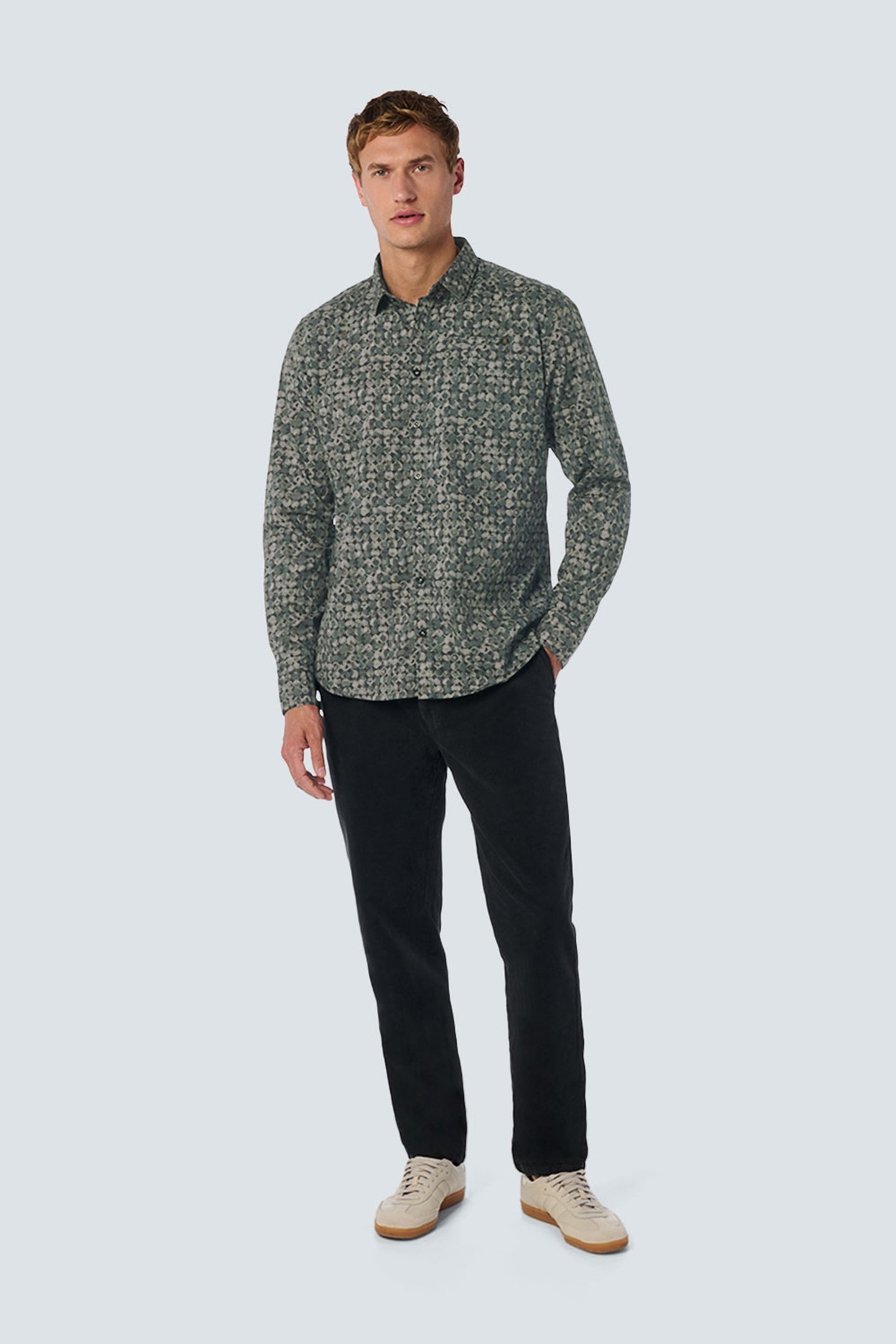 SHIRT STRETCH ALLOVER PRINTED DARK GREEN 3