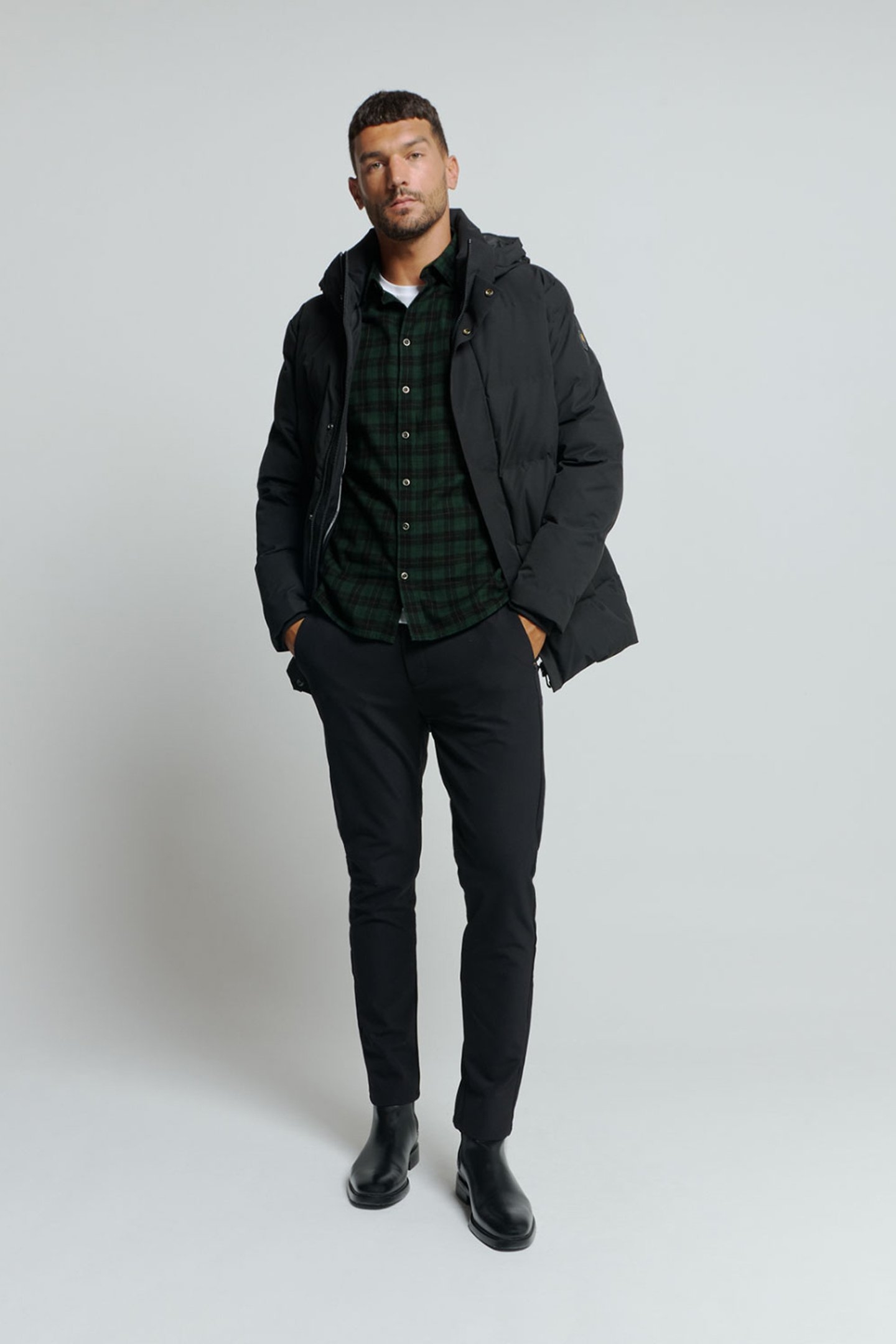 SHIRT CHECK DARK GREEN 3