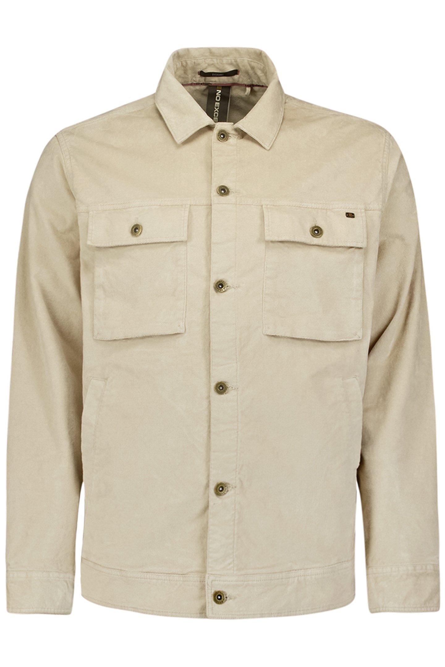 OVERSHIRT BUTTON CLOSURE FINE CORDUROY STRETCH CEMENT 1