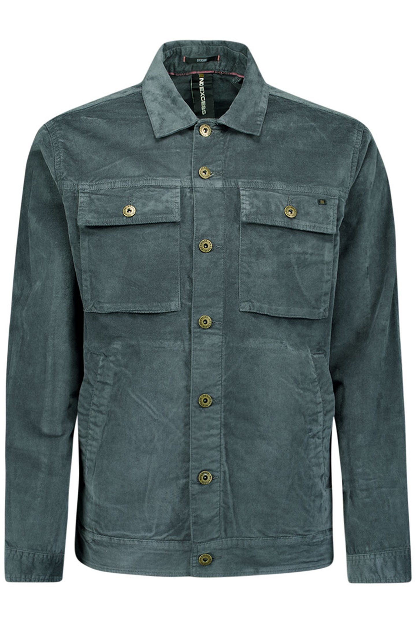 OVERSHIRT BUTTON CLOSURE FINE CORDUROY STRETCH DARK STEEL 1