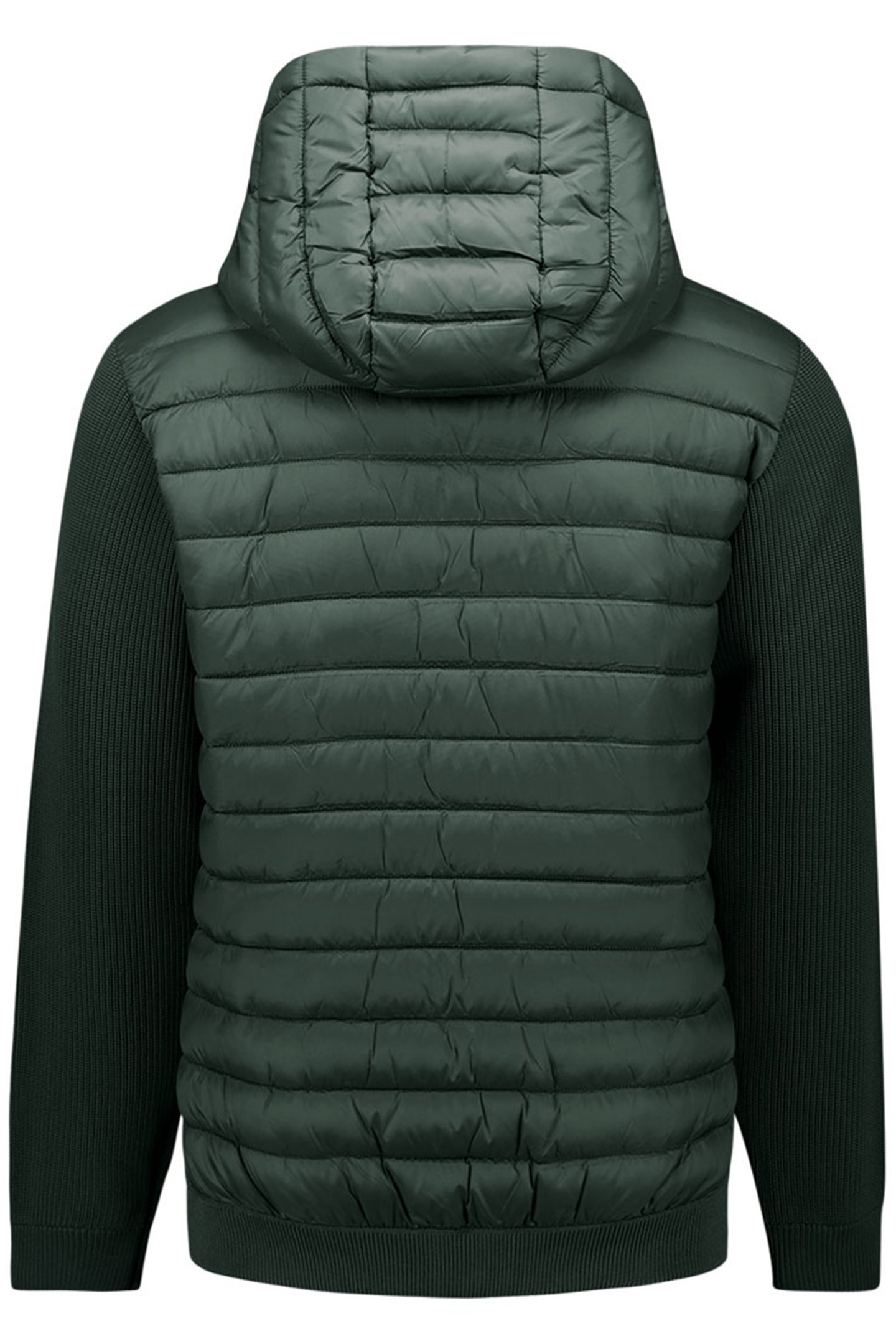 JACKET HOODED PADDED MIX WITH KNIT DARK STEEL 2