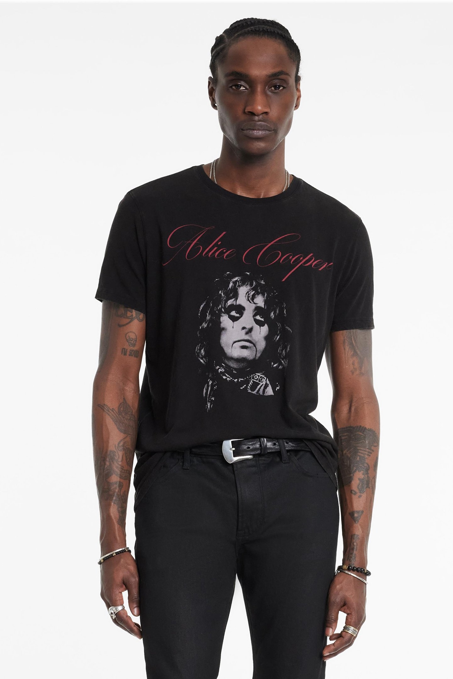 SS CREW TEE - ALICE COOPER SCRIPT BLACK 1