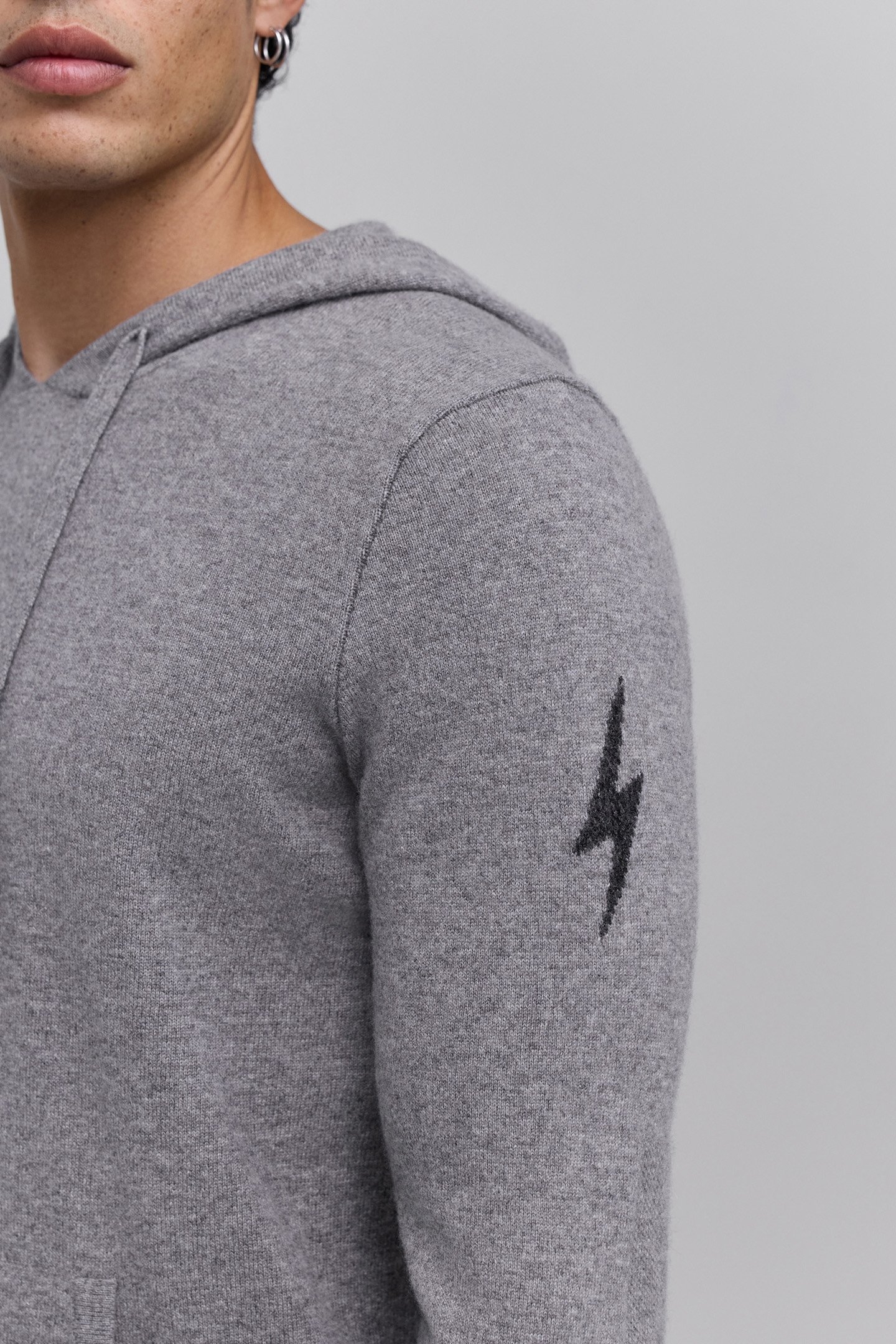 GREY PURE CASHMERE HOODIE 4