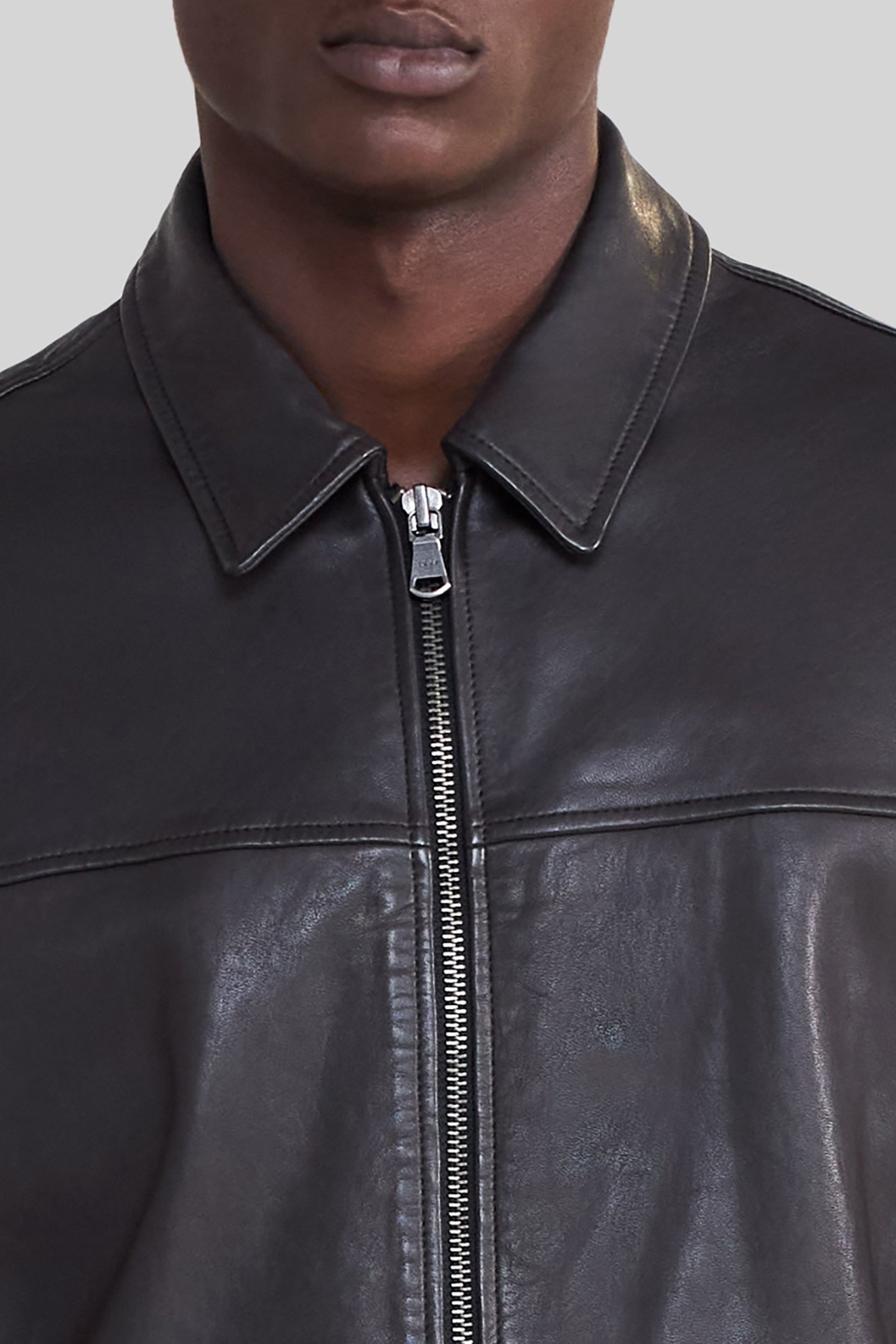 BLACK COFFEE CERTIFIED LEATHER AVIATOR JACKET 5