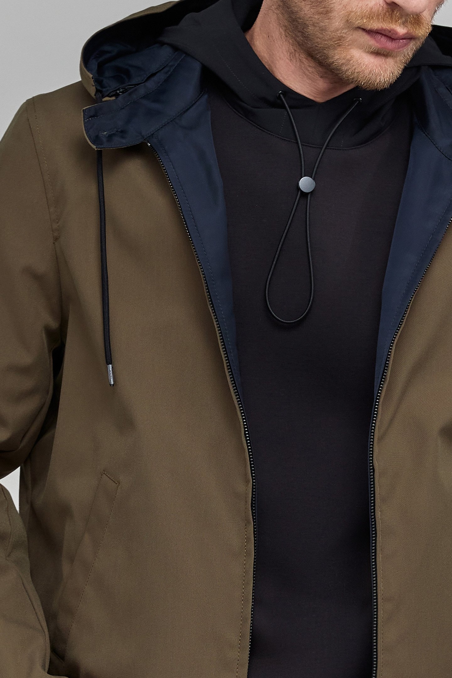 NAVY BLUE AND KHAKI REVERSIBLE JACKET 8