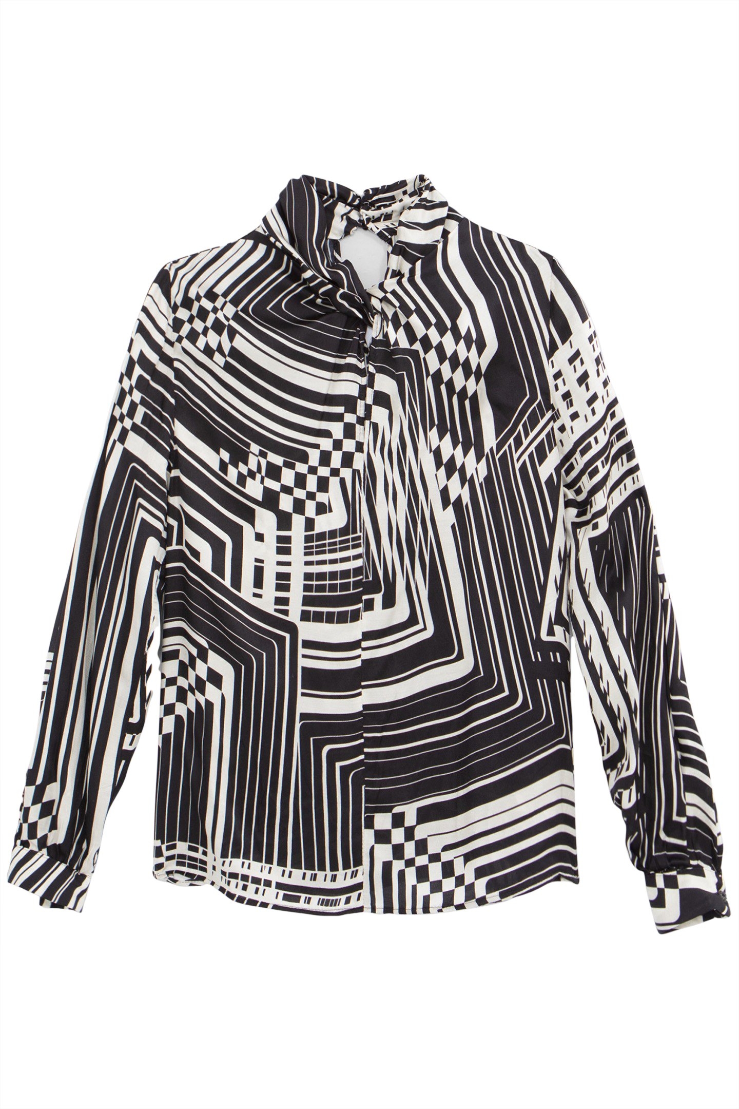 PURE EDITION-BLACK ART DECO PRINTED BLOUSE 4