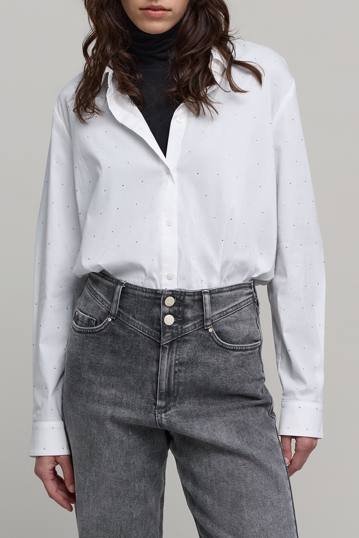 ALL-OVER WHITE RHINESTONE SHIRT 1