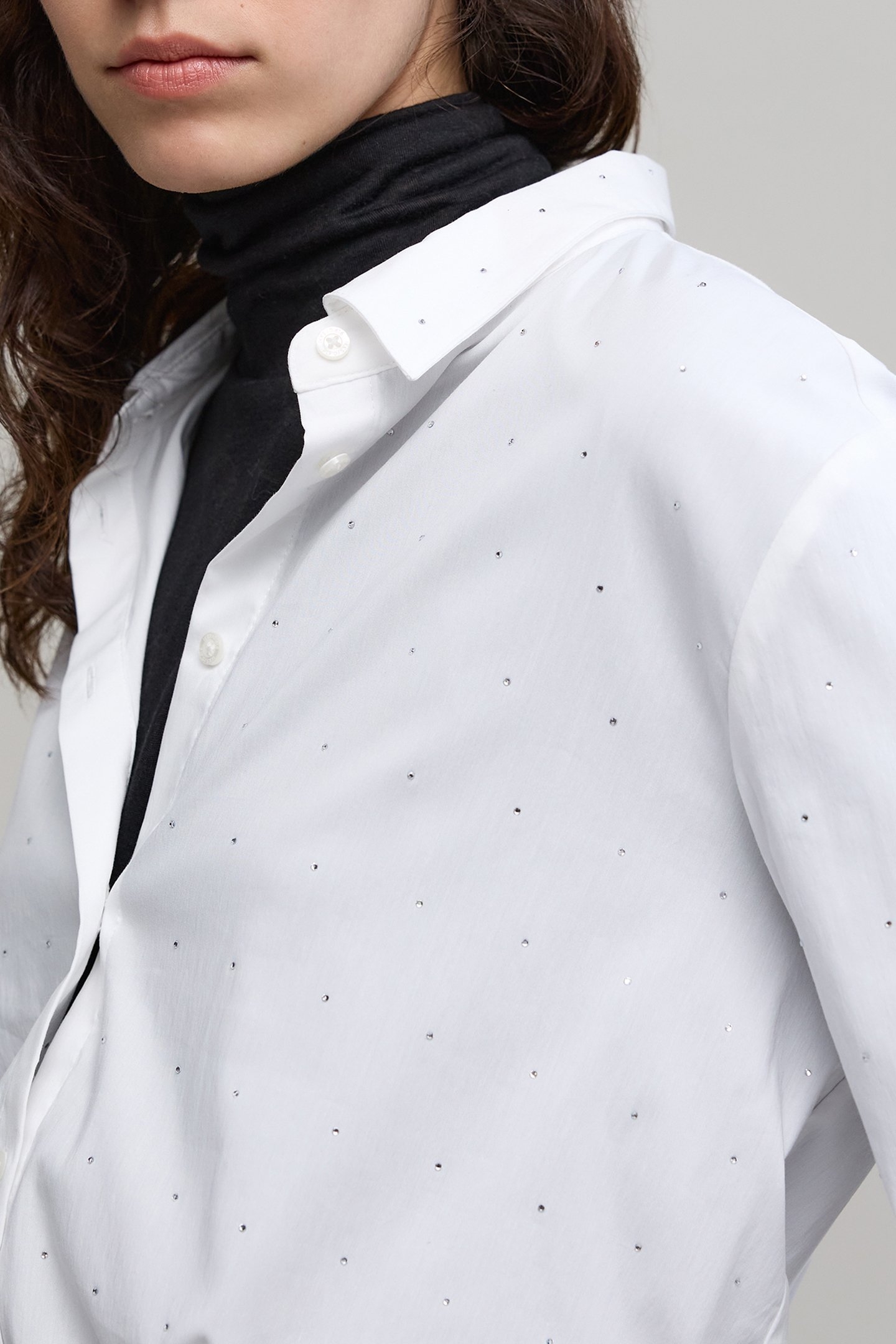ALL-OVER WHITE RHINESTONE SHIRT 5