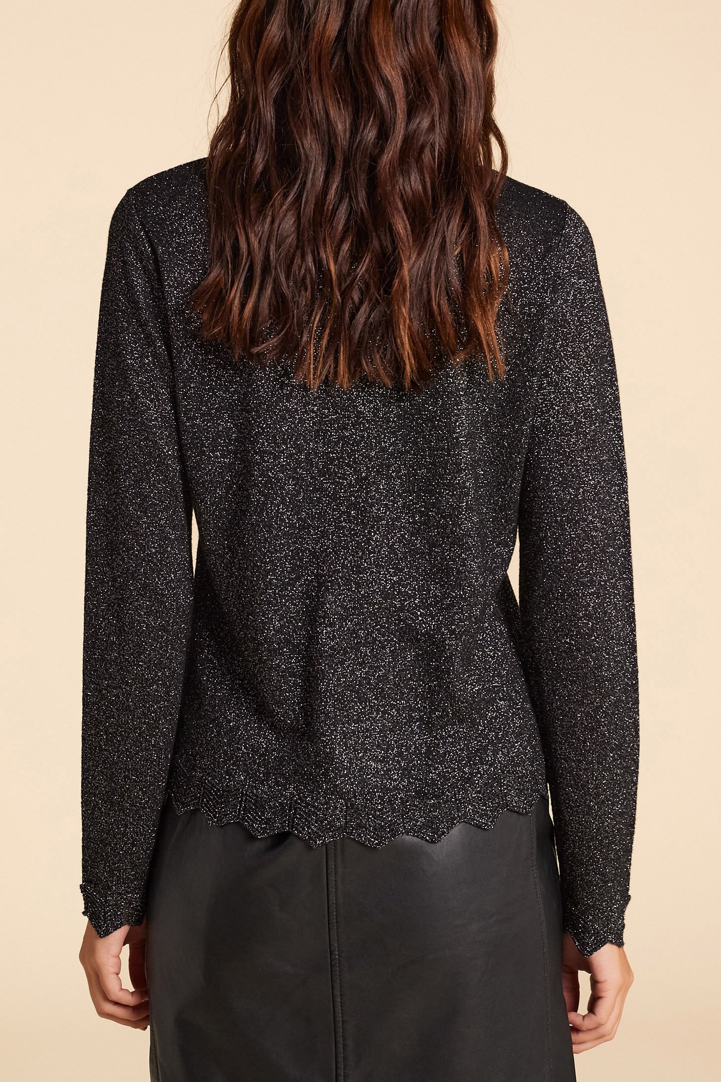 BLACK SEQUINED KNIT SWEATER 2