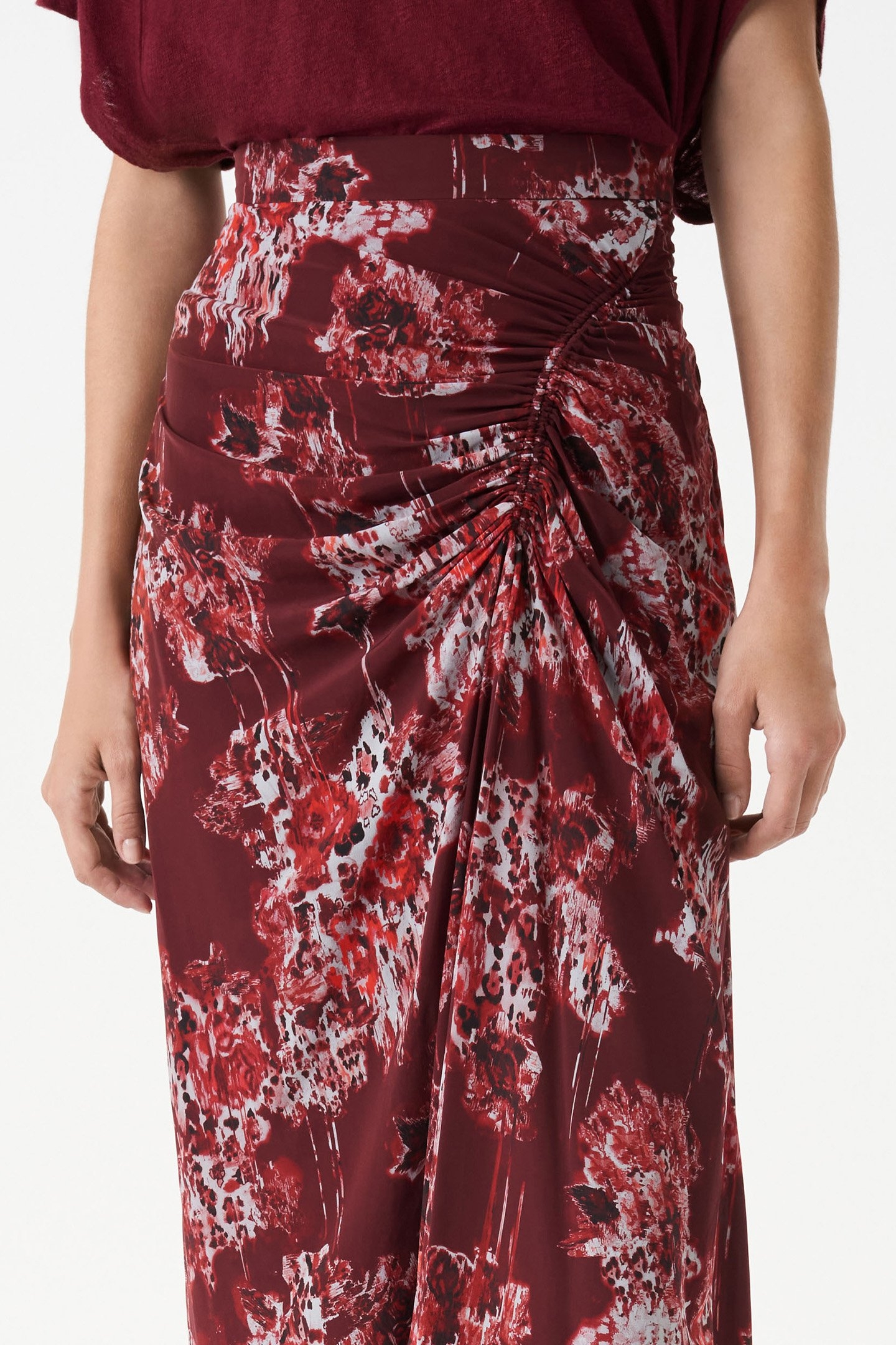 ALISE SKIRT MULTICO BURGUNDY 4