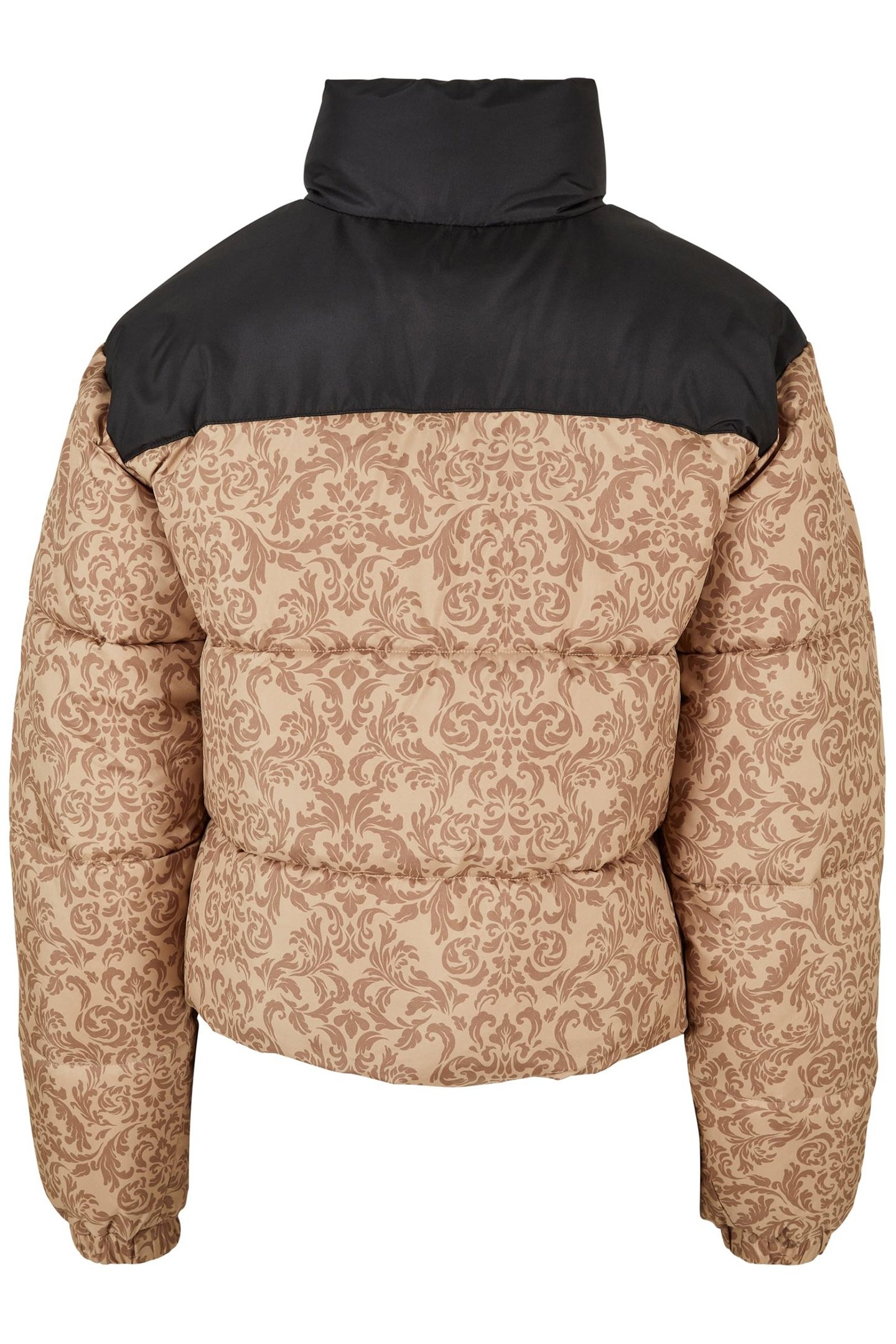 LADIES AOP RETRO PUFFER JACKET UNION BEIGE DAMAST 2