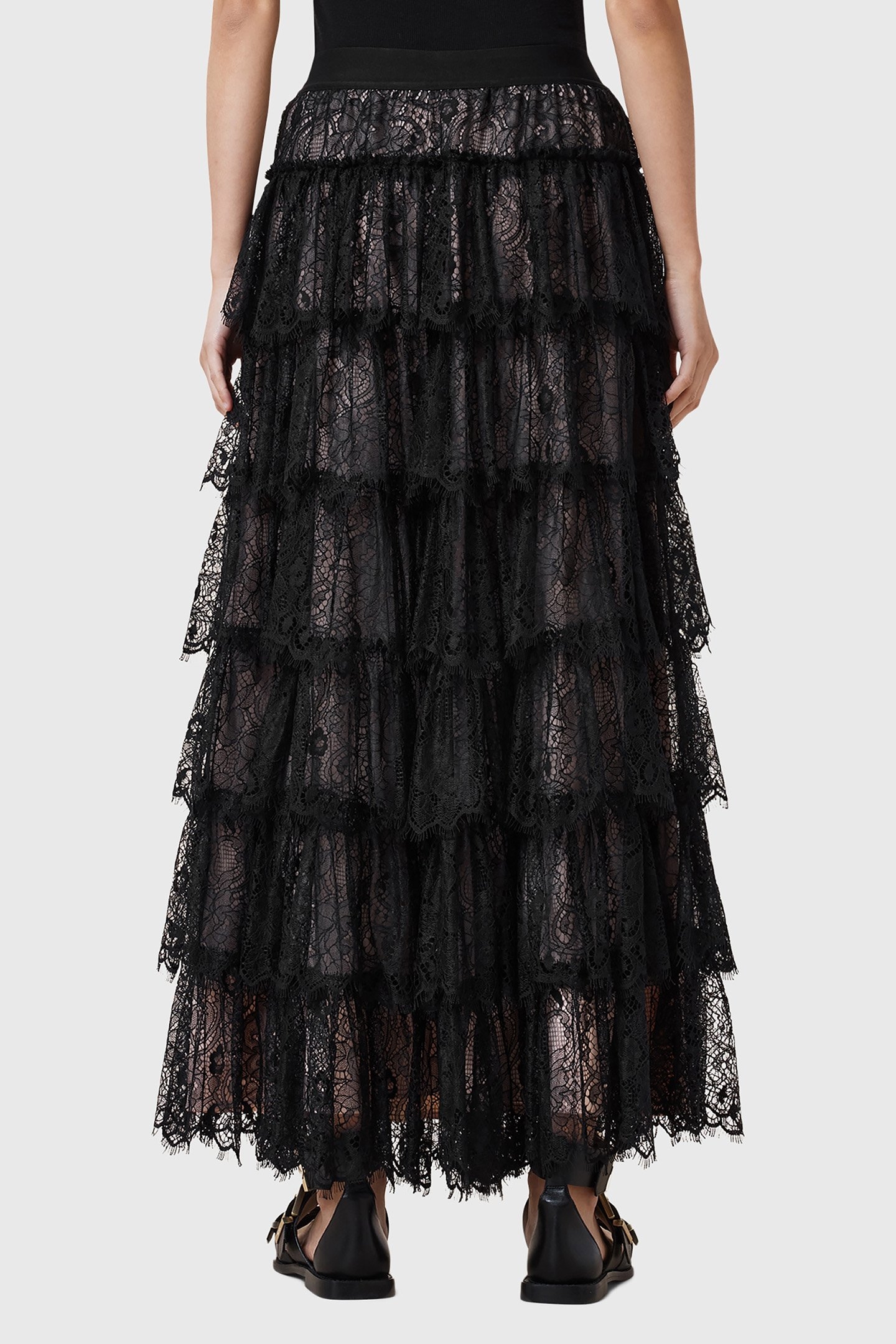 RORY LACE MAXI SKIRT BLACK 2