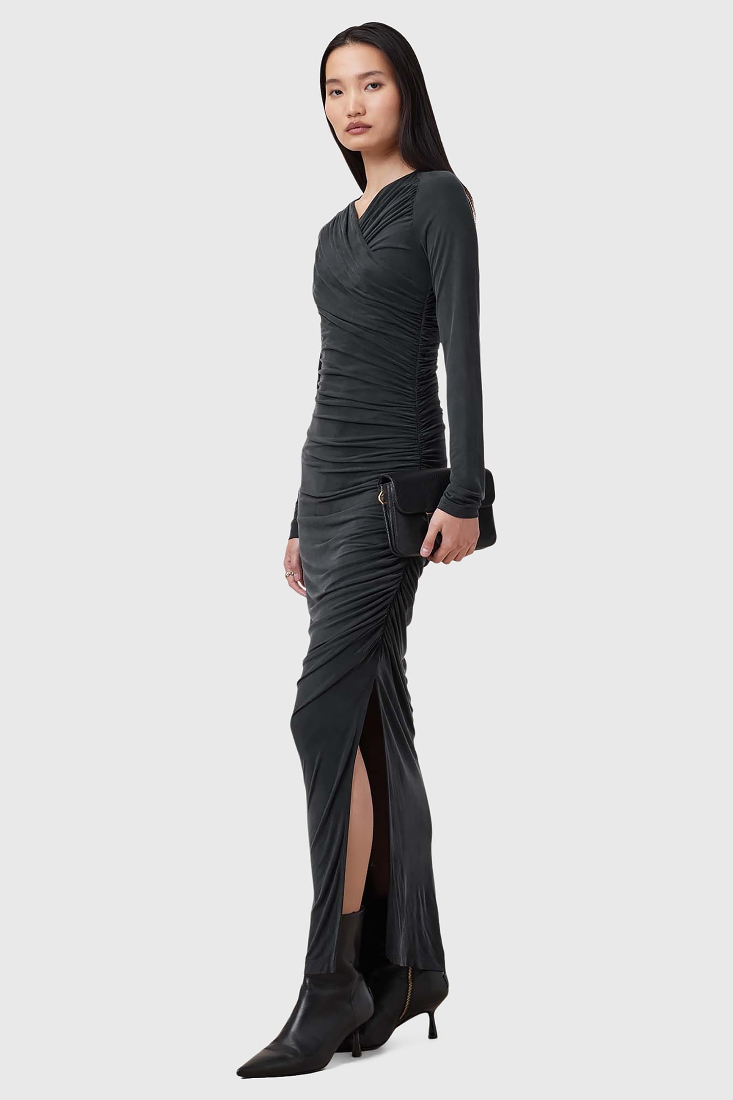 HANAKO CUPRO DRESS BLACK 4