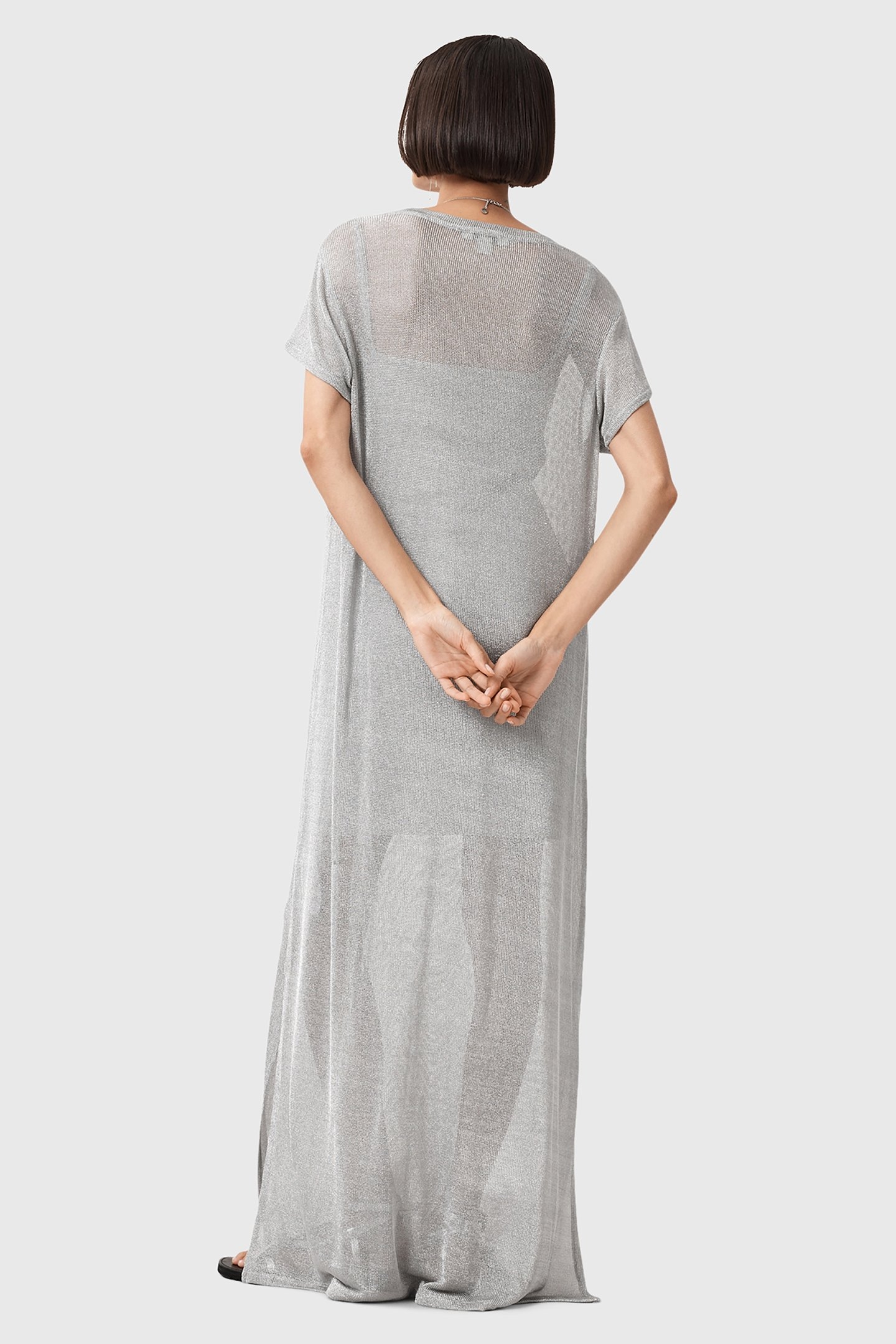 THEA SPARKLE DRESS METALLIC SILVER 2