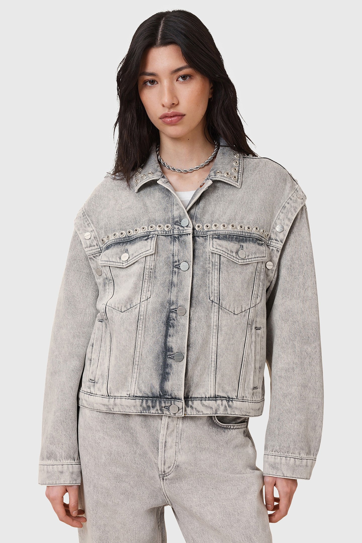 CHLO STUD JACKET WASHED GREY 1