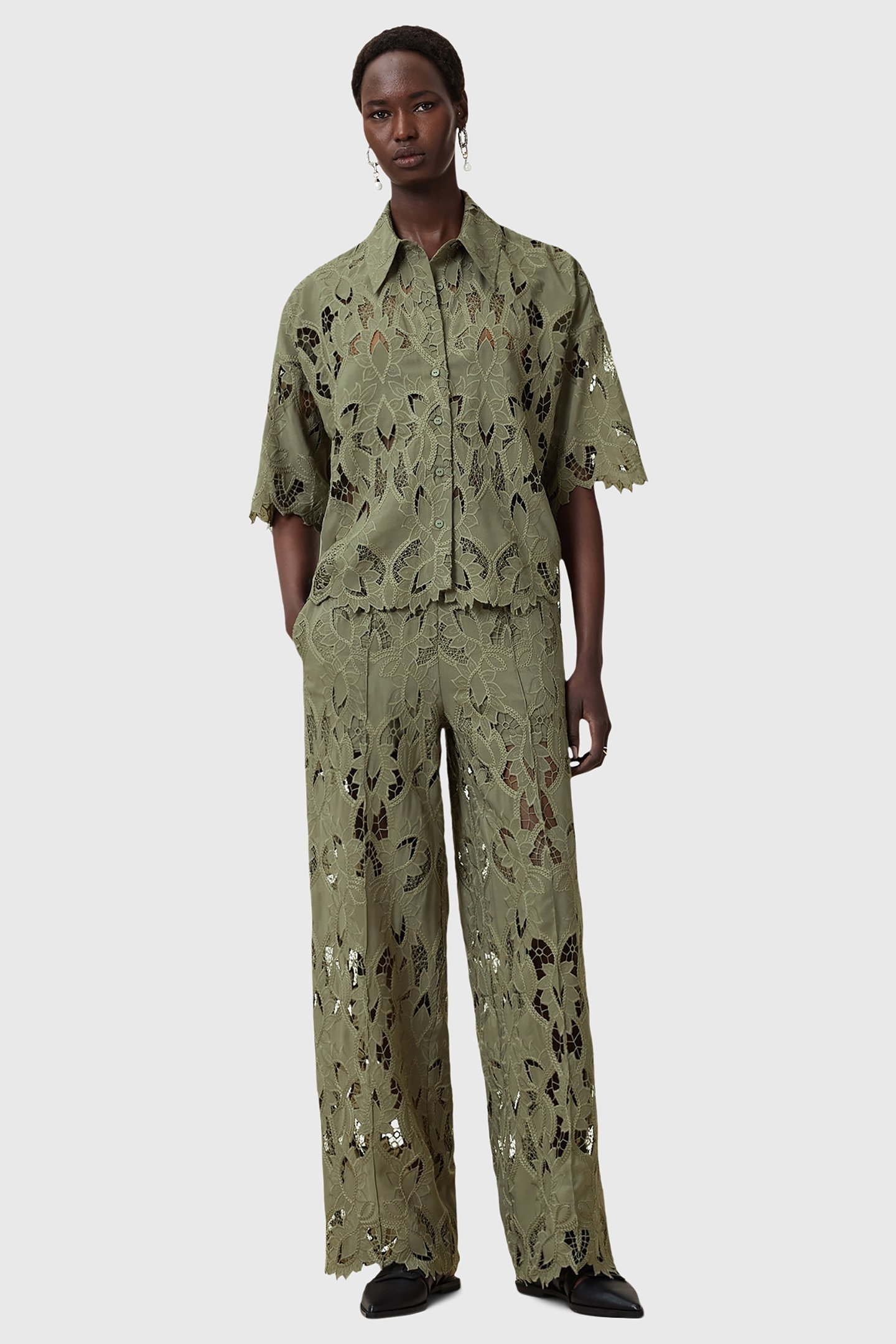 CHARLI EMB TROUSER MERMAID GREEN 3