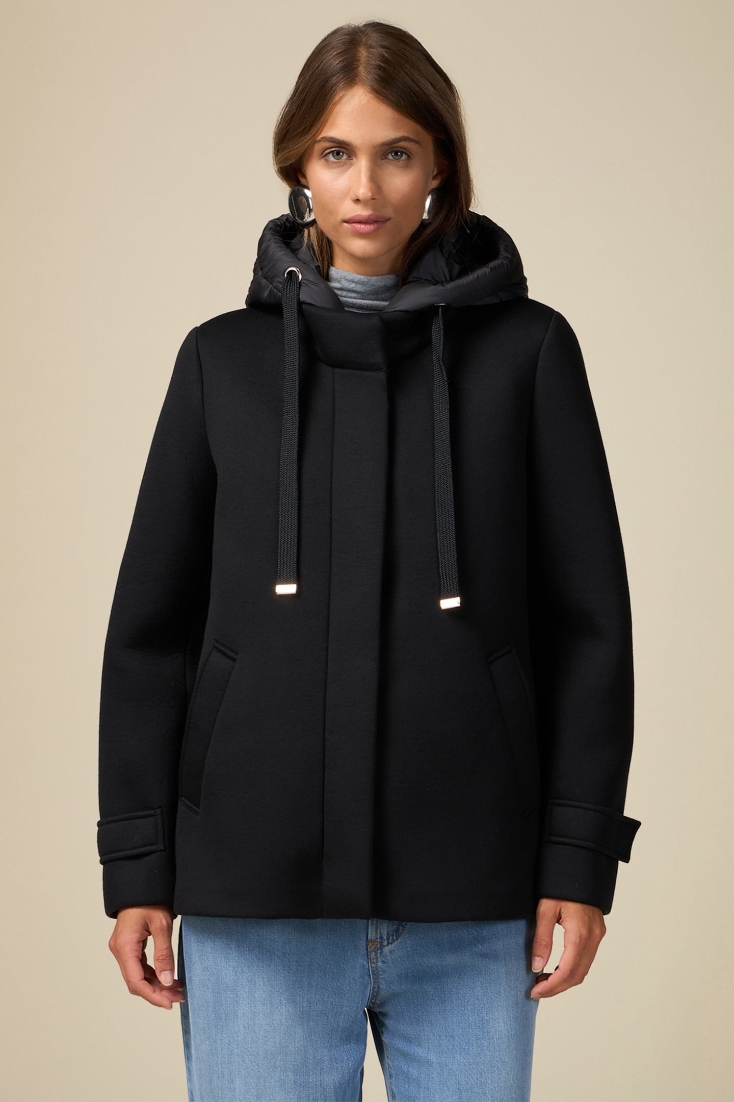 SCUBA COAT WITH PADDED WAISTCOAT BLACK 1