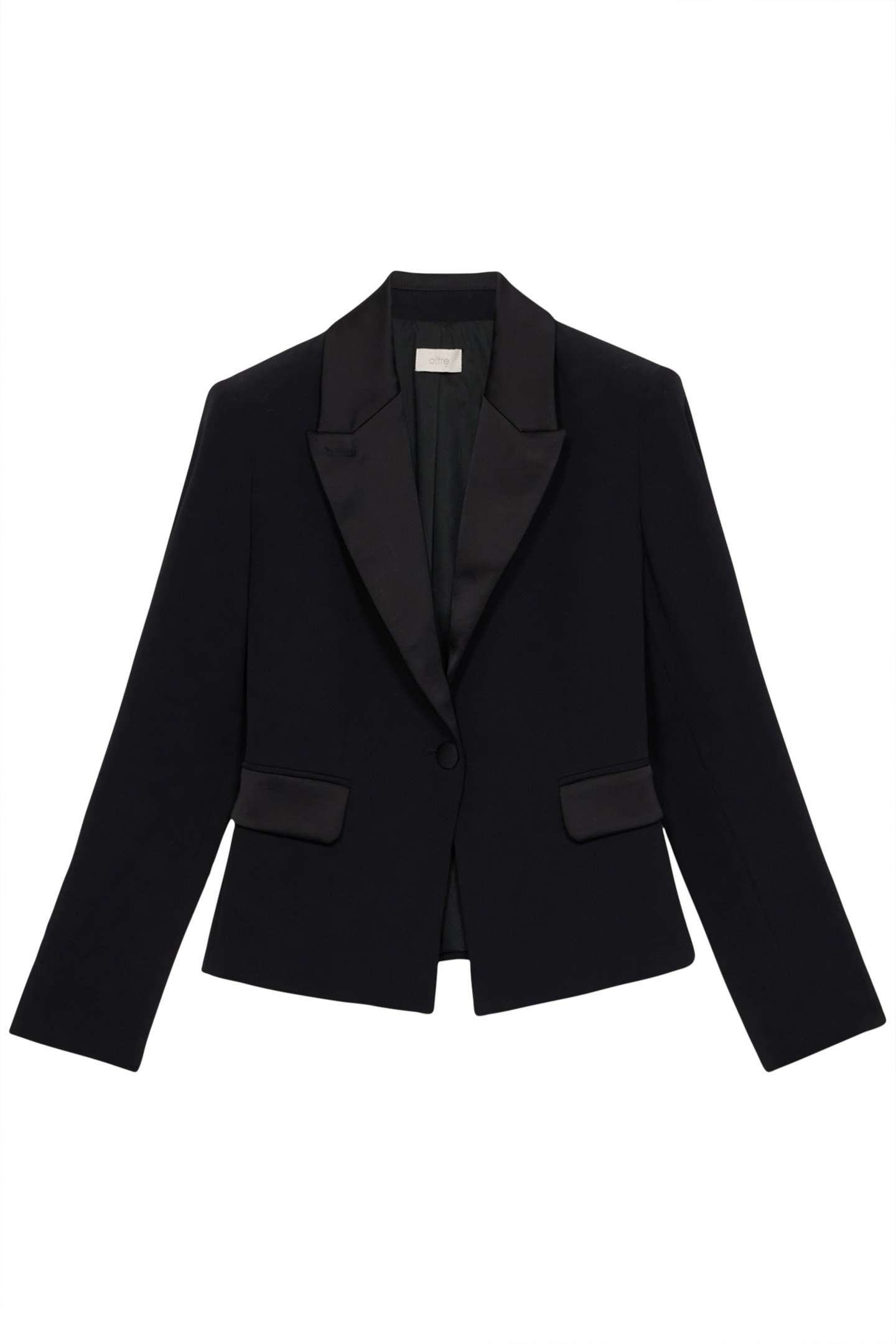 BLAZER WITH SATIN DETAILS BLACK 3