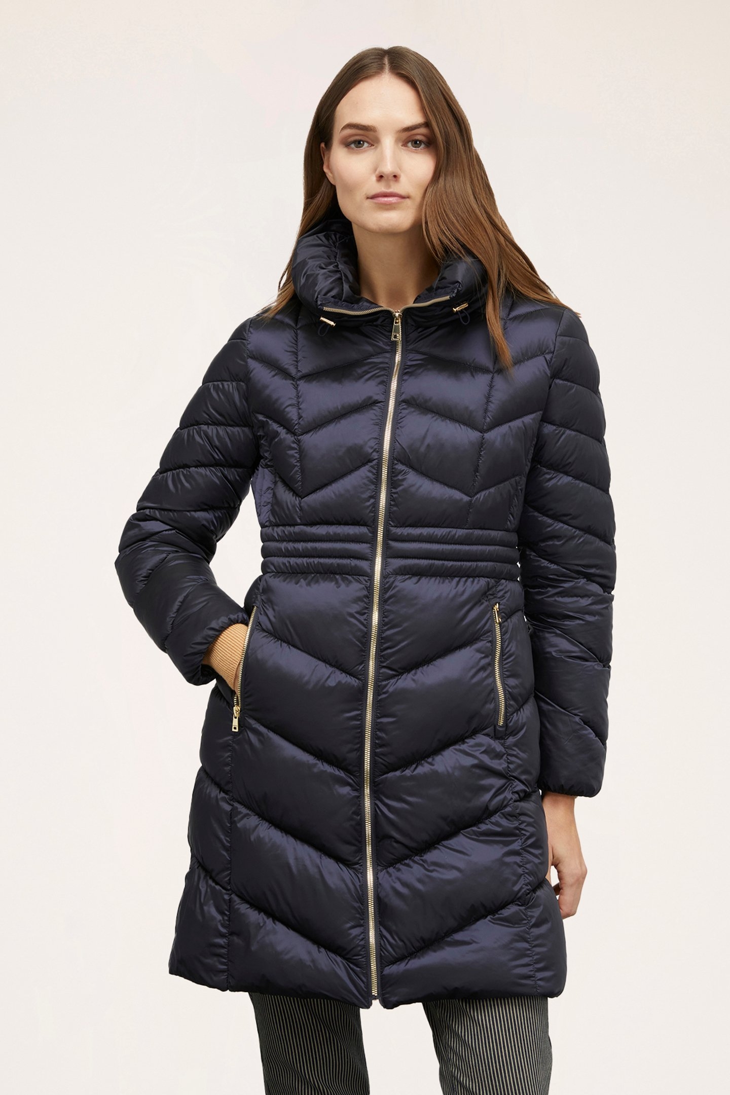 PADDED HIGH COLLAR JACKET BLUE 1