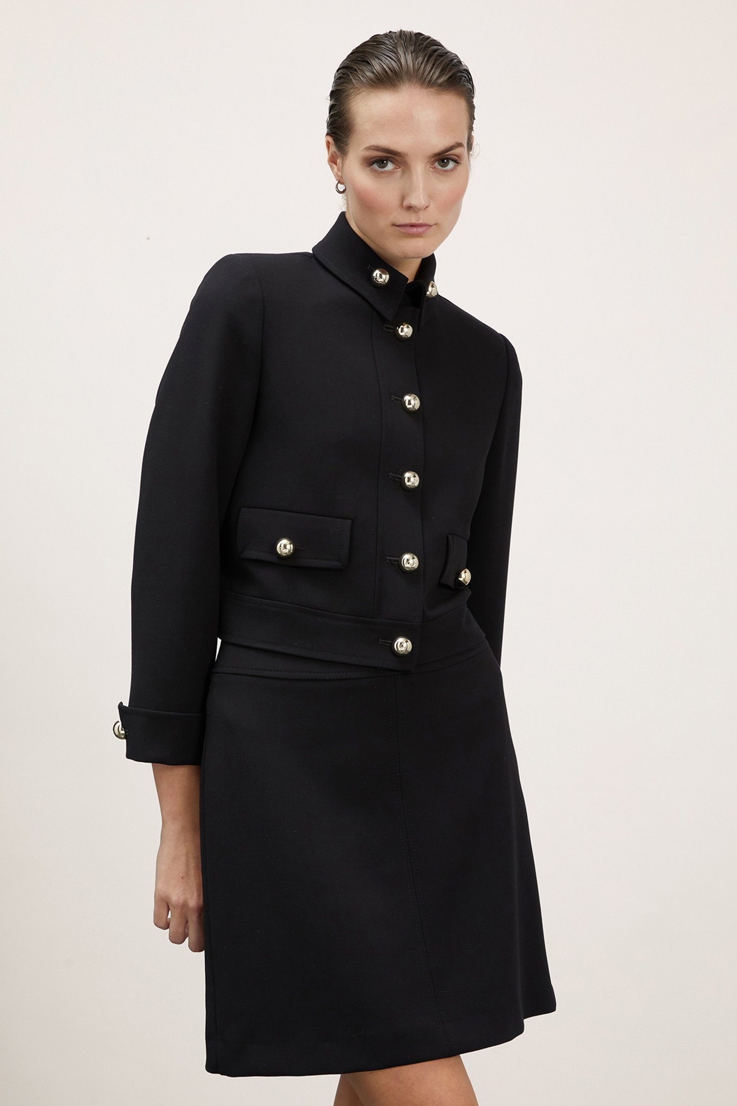 SHORT SINGLE BREASTED JACKET BLACK 1