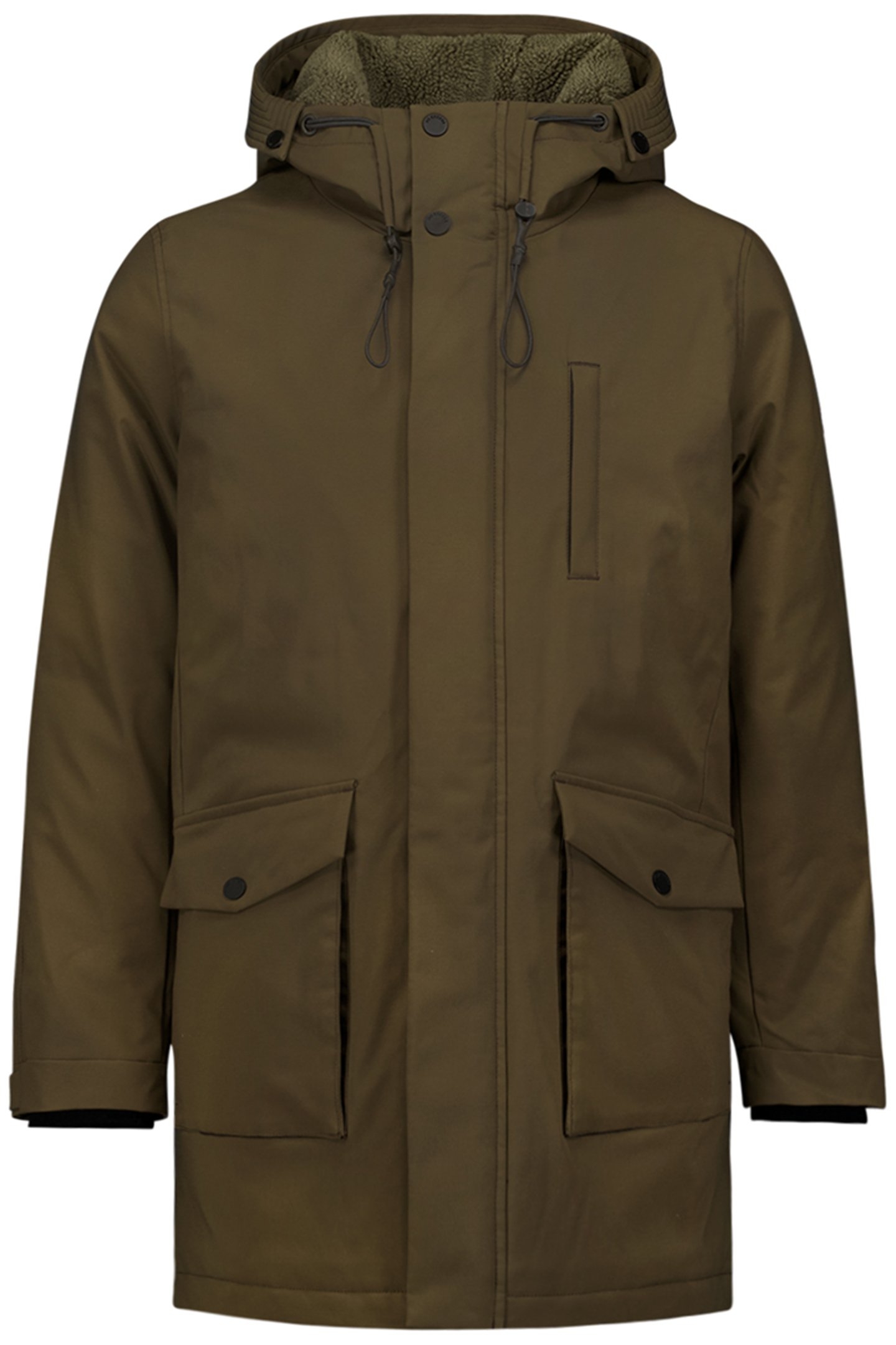 JACKET LONG FIT HOODED TAUPE 4