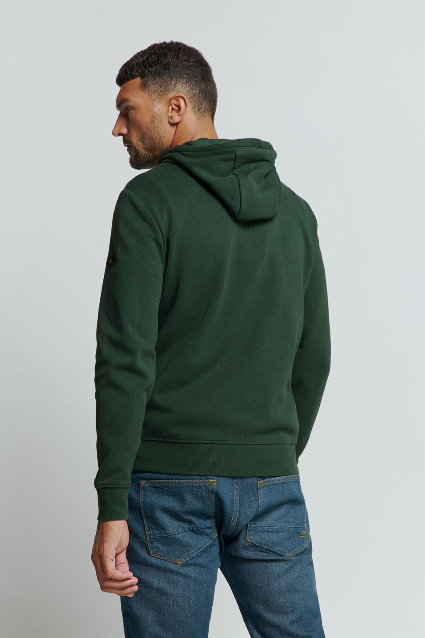 SWEATER HOODED FULL ZIPPER DOUBLE LAYER JACQUARD STRETCH DAR 2