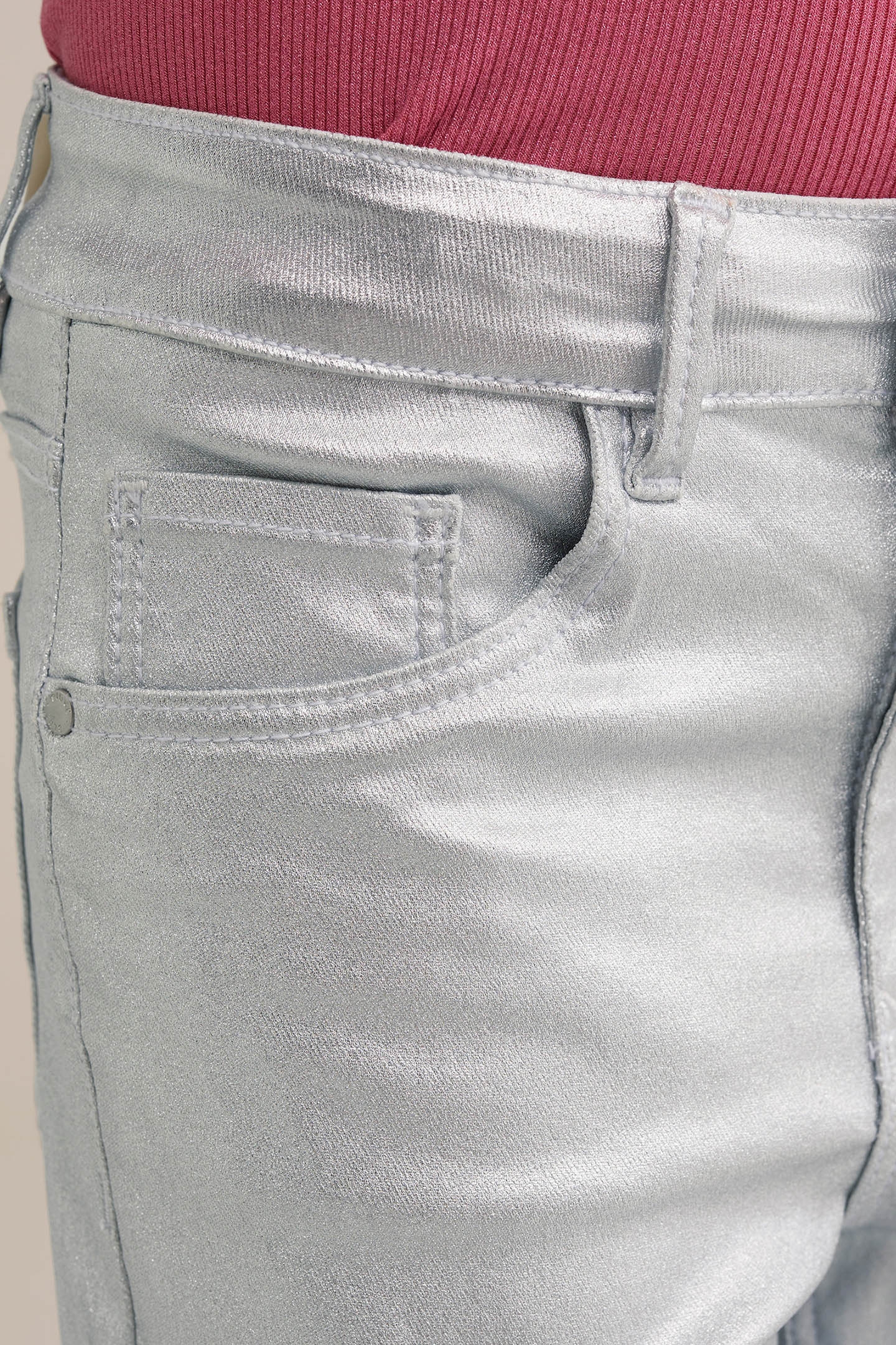 5-POCKET MID WAIST SILVER 5