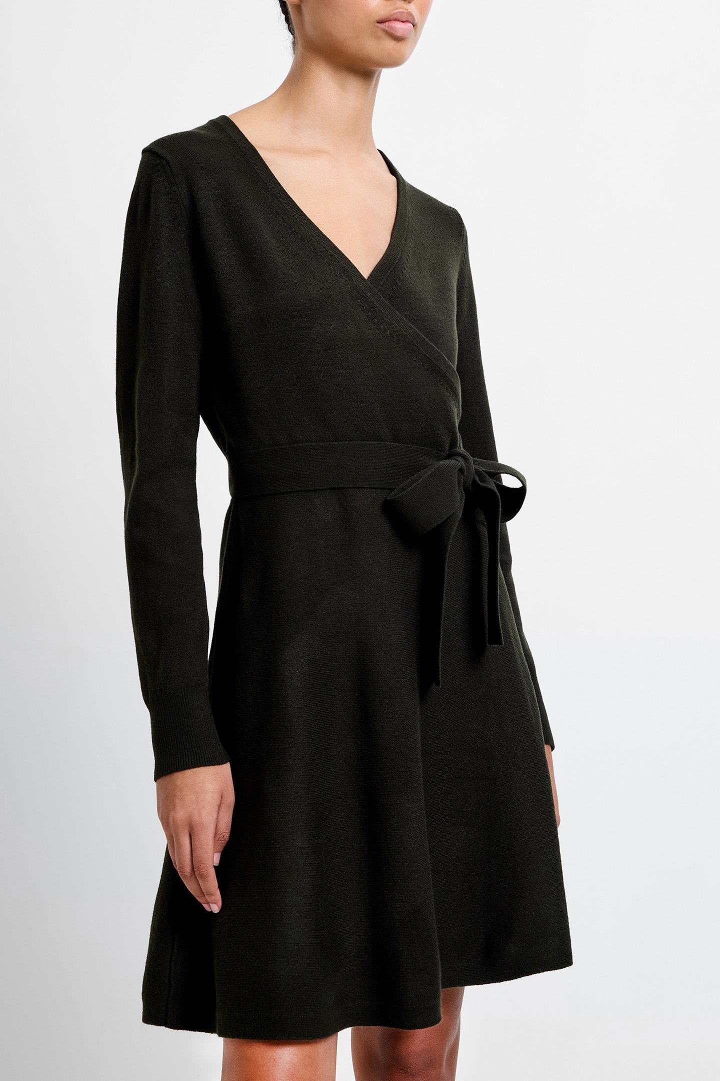 BABYSOFT WRAP MINI DRESS BRUNSWICK GREEN 1