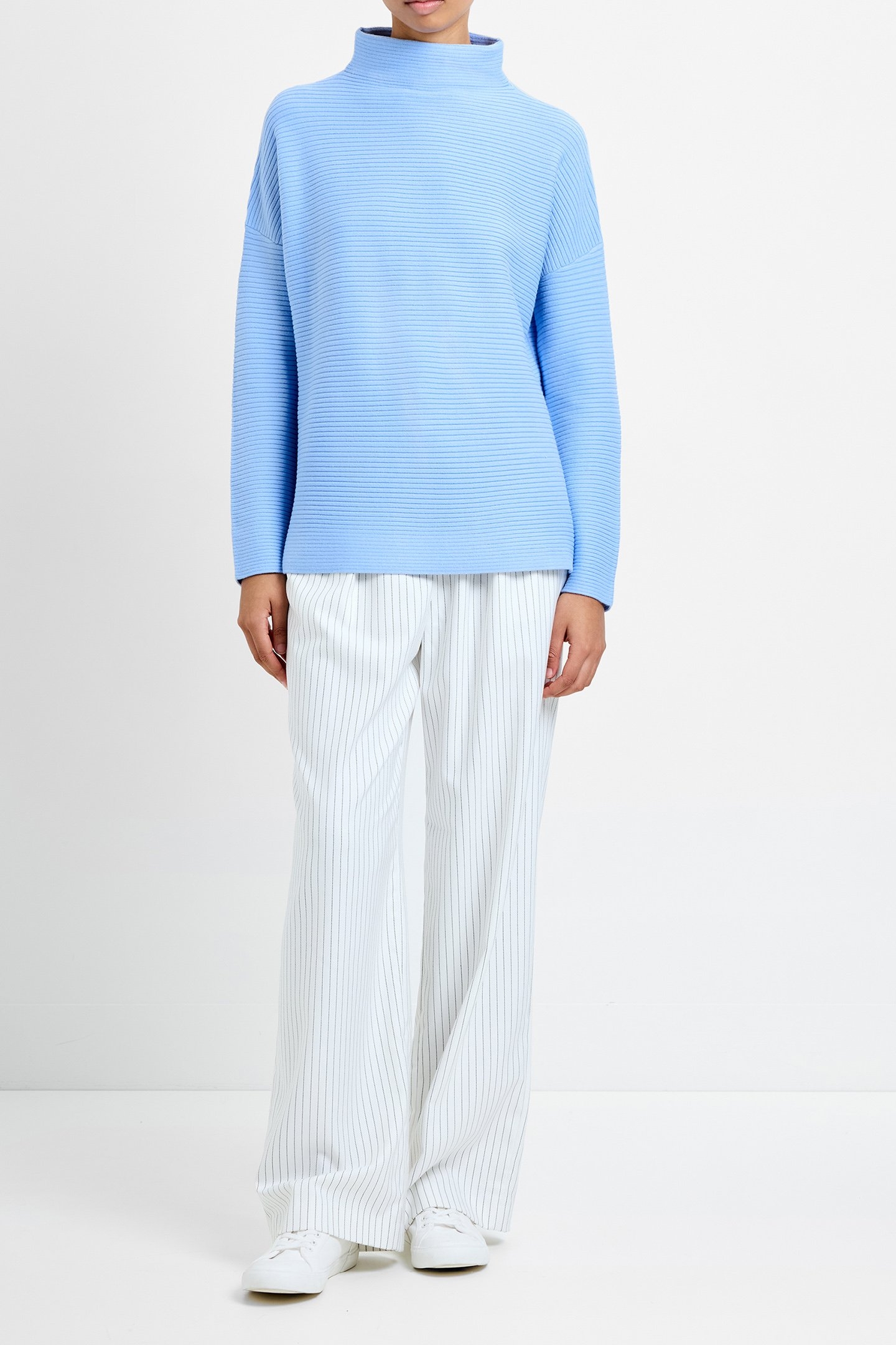 BABYSOFT RIBBED MOCK NECK JUMPER DUSTED BLUE 1