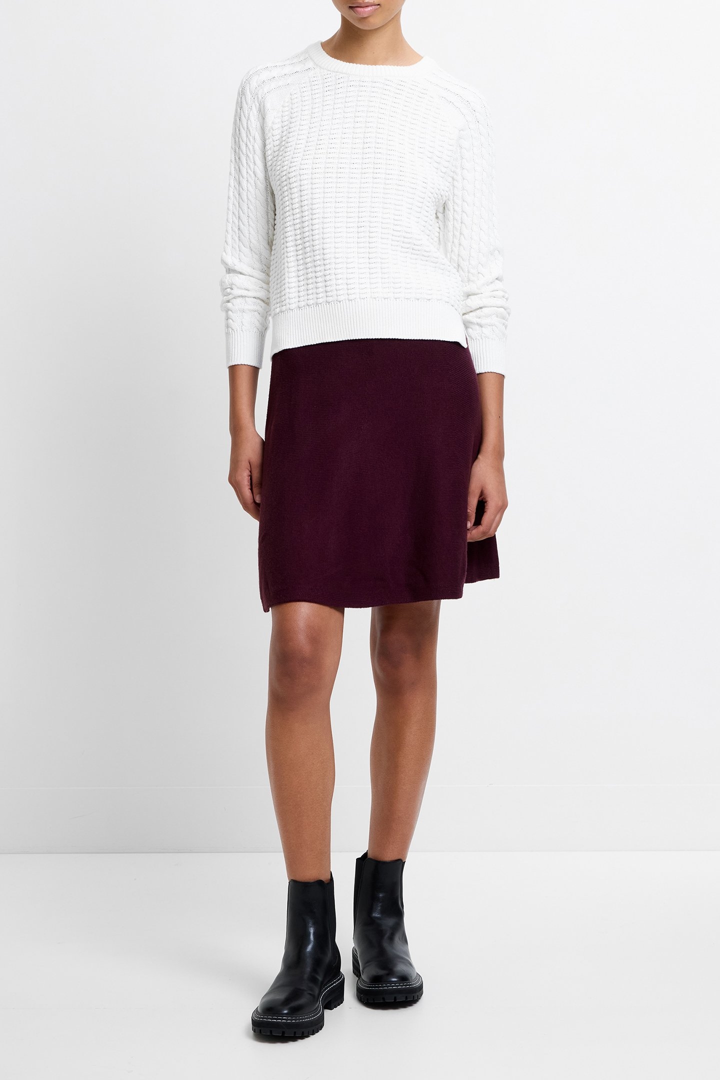 BABYSOFT KNIT SKIRT BURGUNDY RED 1