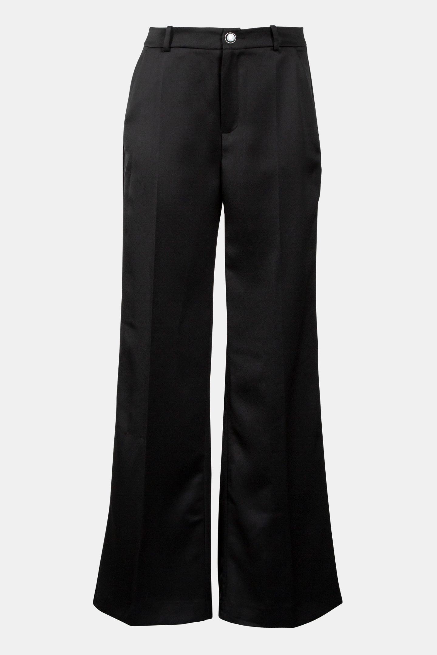 PHOCAS - BLACK SATIN TUXEDO-STYLE PANTS 4