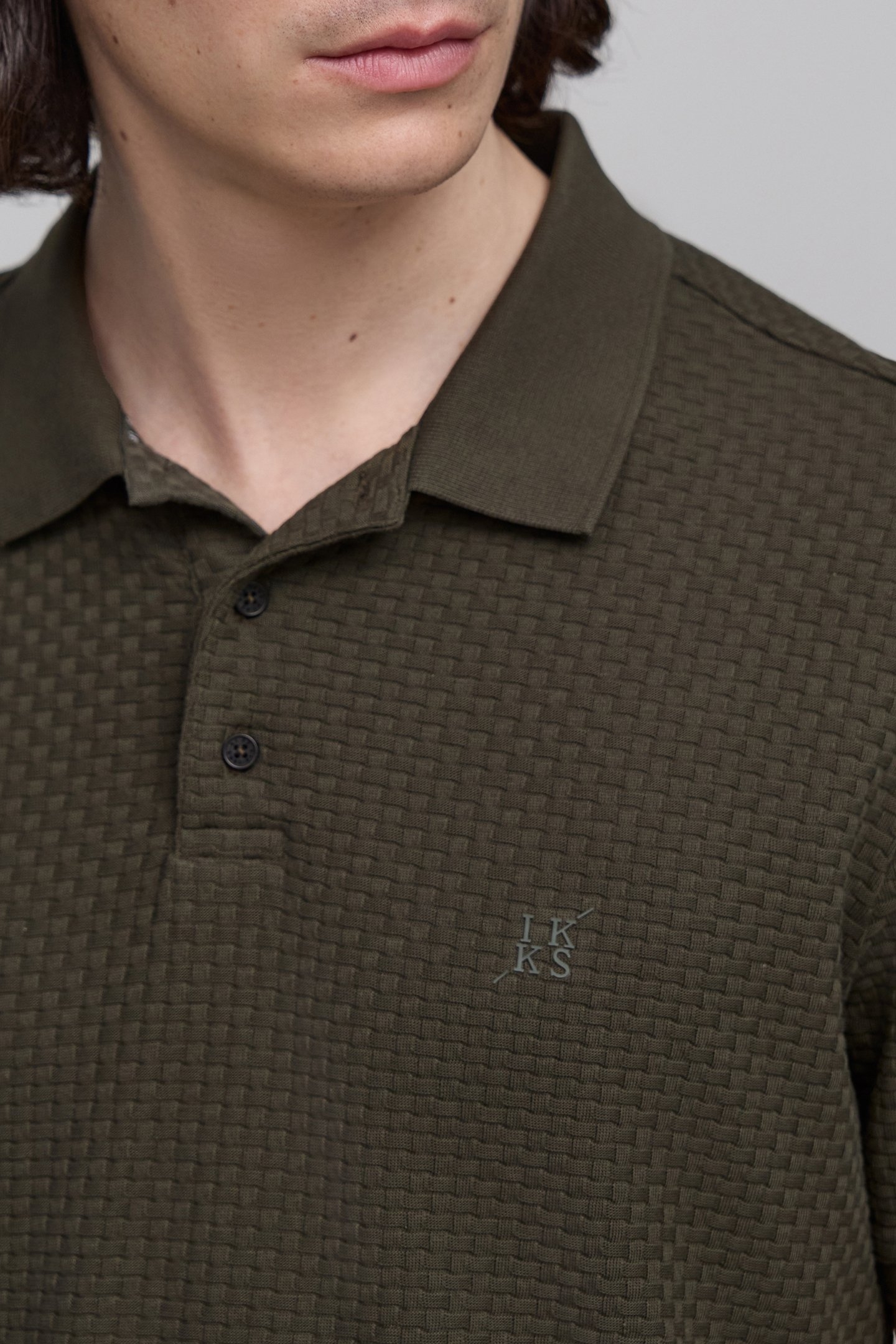 KHAKI KNIT POLO SHIRT BRONZE 6