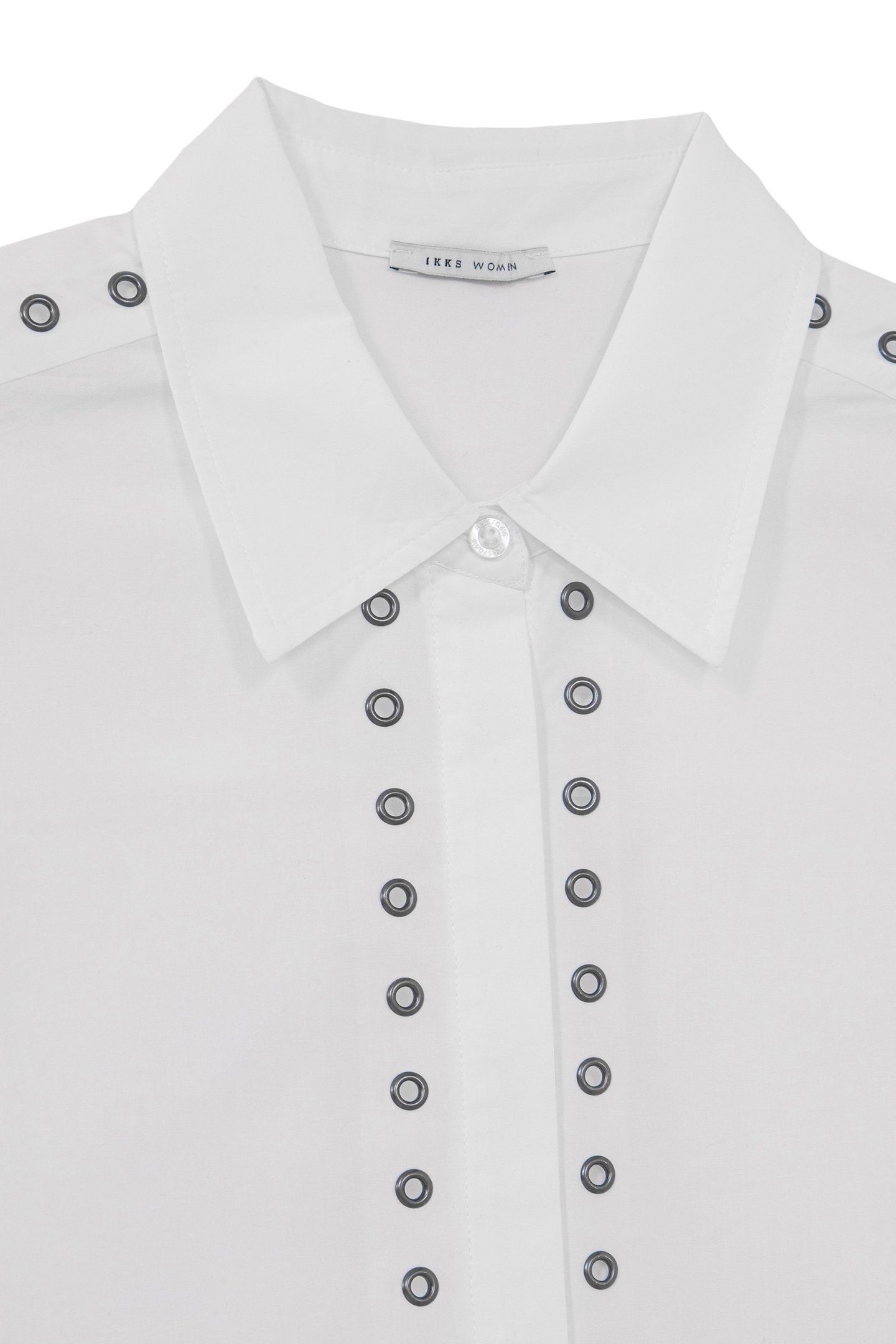 WHITE ORGANIC COTTON SHIRT WITH EYELET DESIGN OFF-WHITE 8