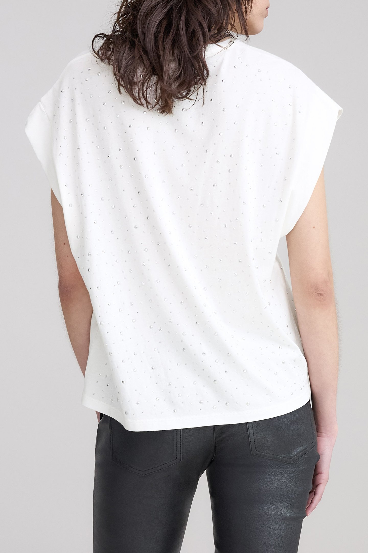 WHITE FACETED STUD TEE-SHIRT OFF-WHITE 2